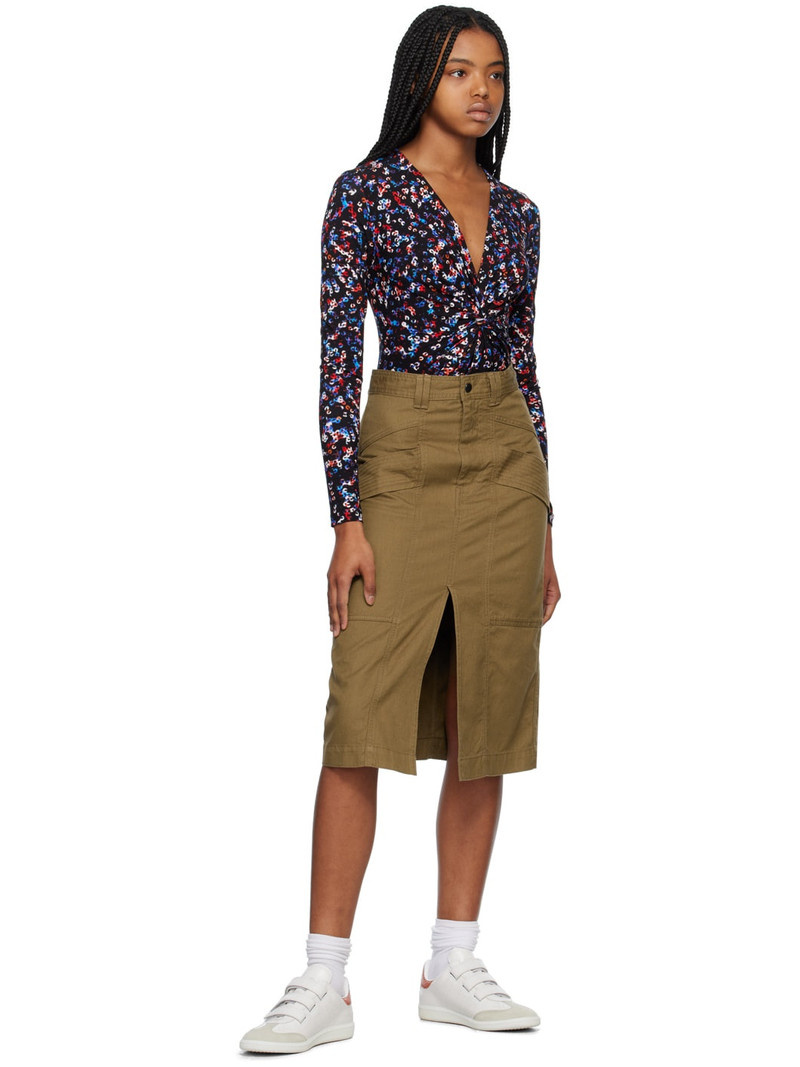 Isabel Marant Étoile Khaki Prime Midi Skirt outlook