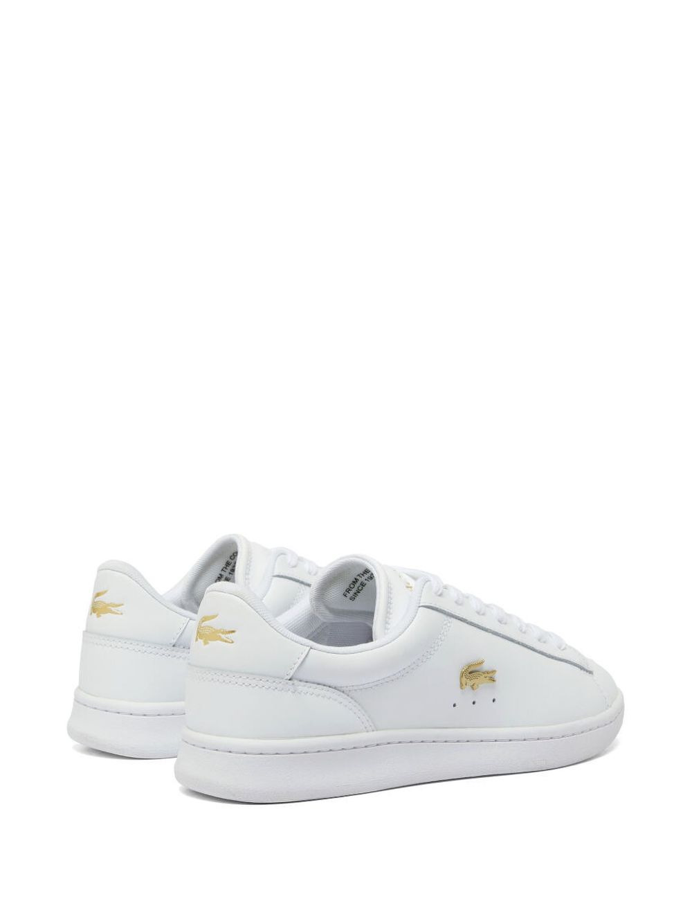 gold-logo leather sneakers - 5