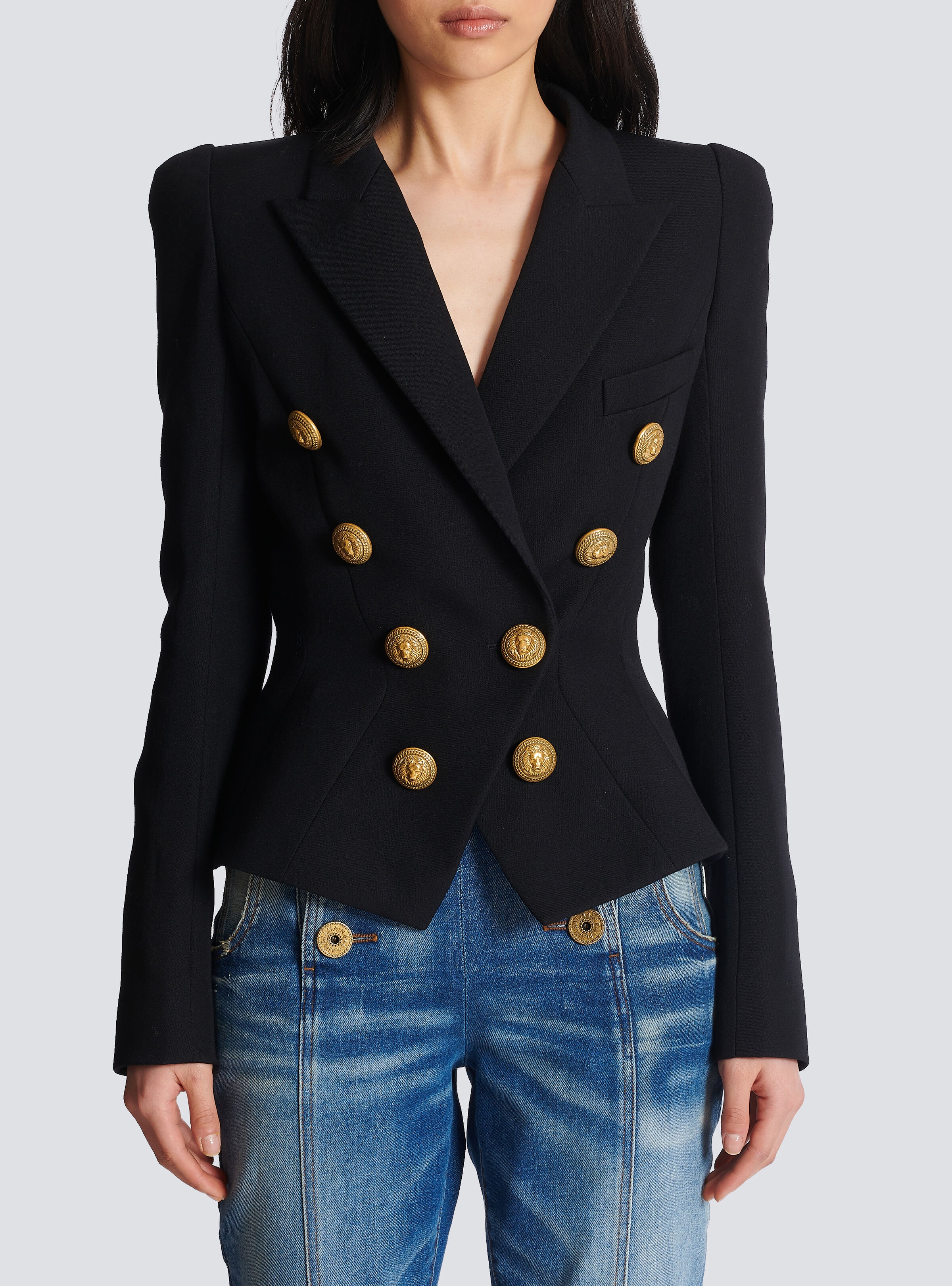 8-button cinched-waist jacket - 5