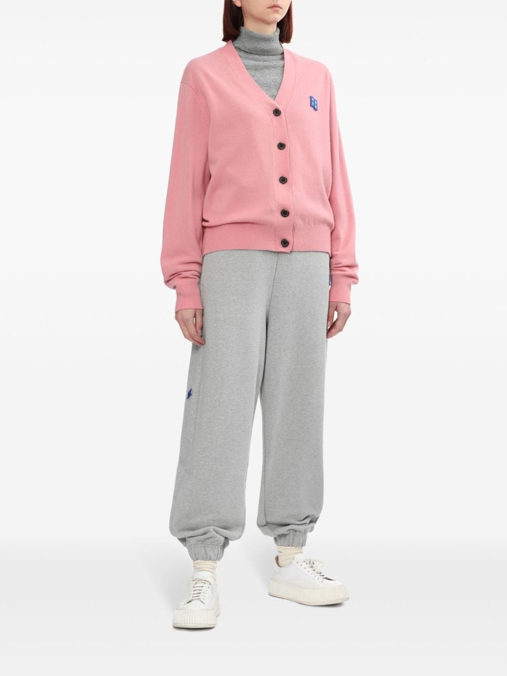 logo-appliqué cardigan - 3