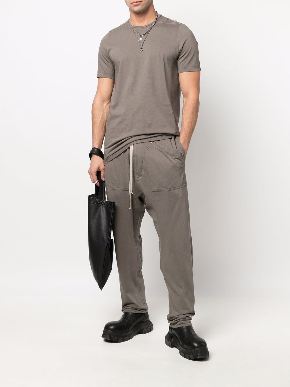 drop-crotch drawstring cotton trousers - 2