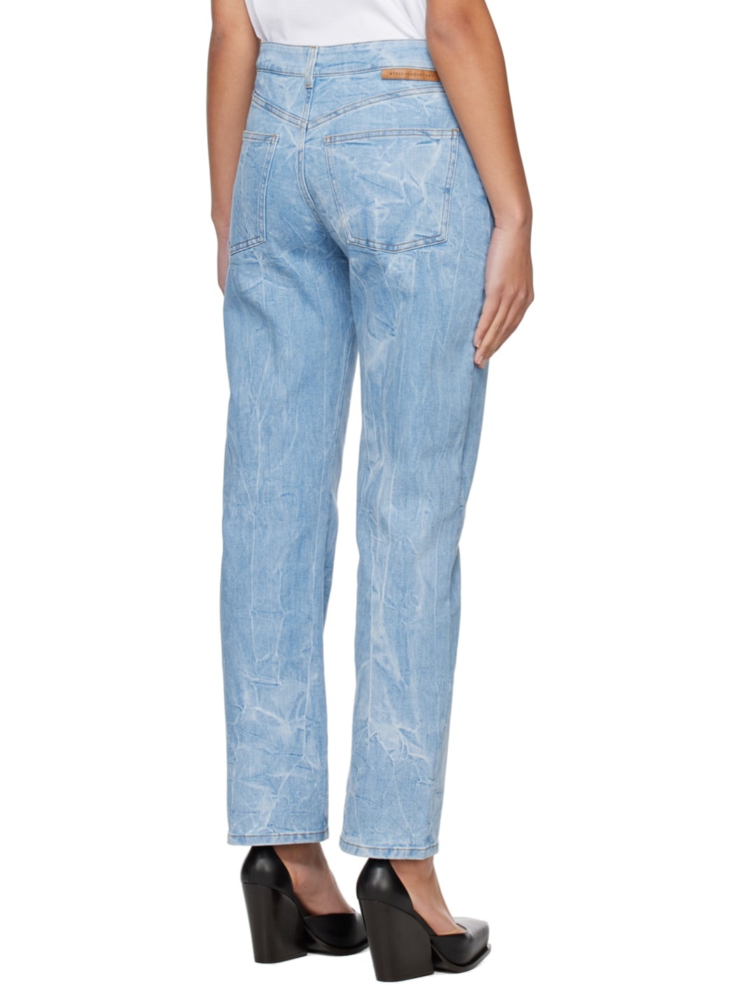 Blue Crinkle Wash Jeans - 3