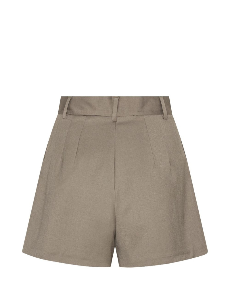 high-waisted pleated shorts 6