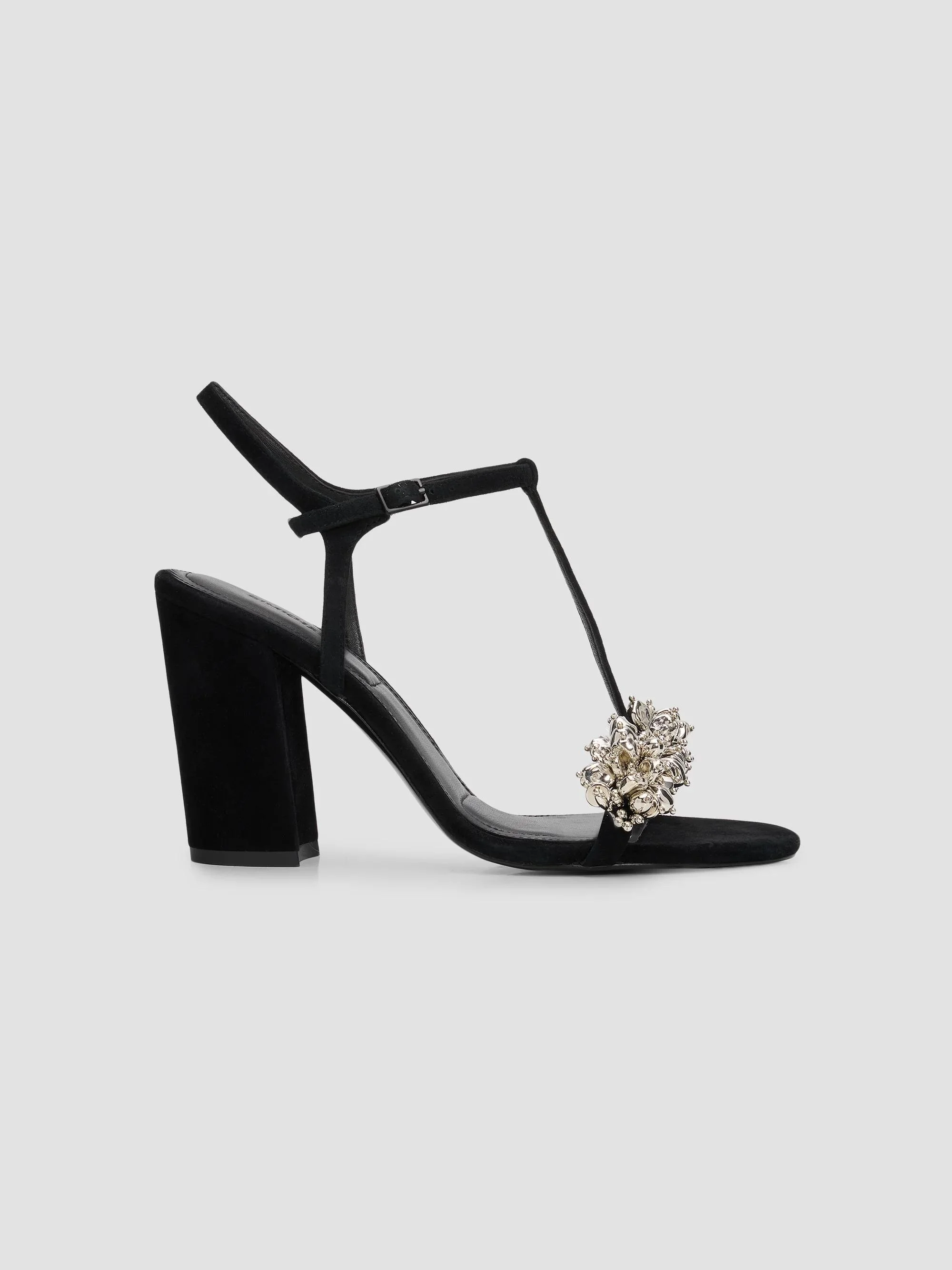 Women's Stacey 95MM Embellished Satin Sandals - Black Silver - 1