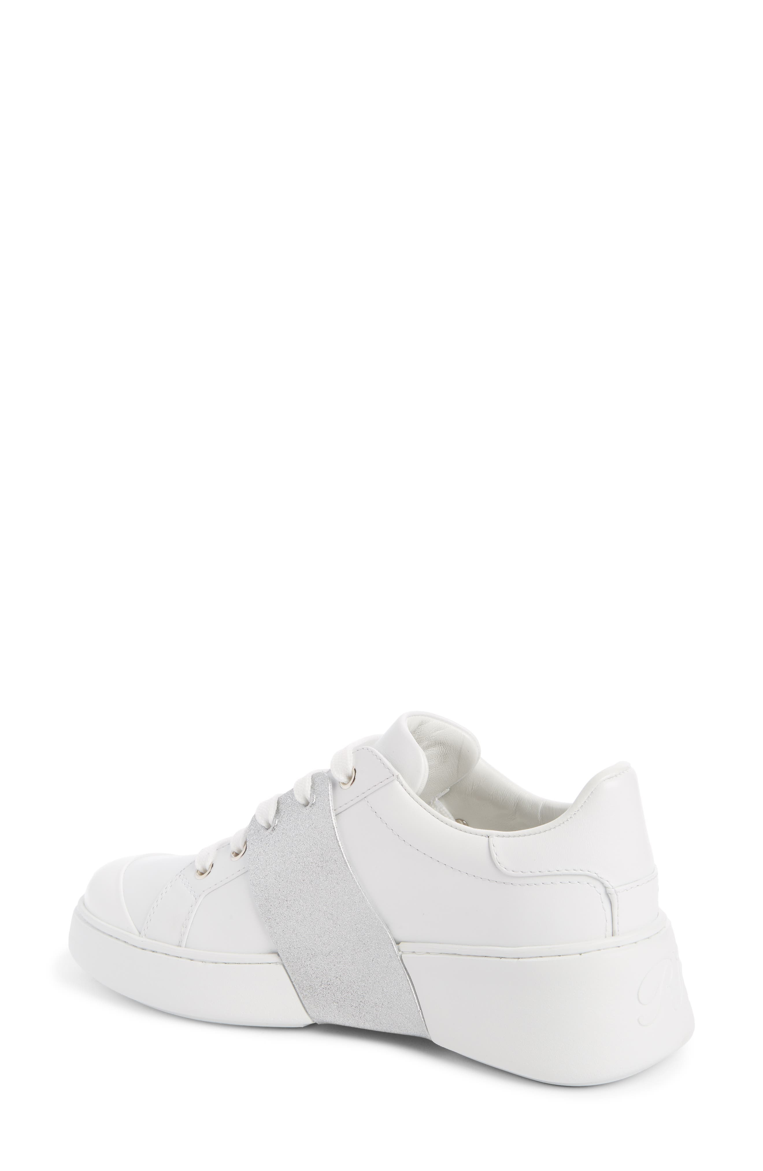 Roger Vivier Viv Skate Crystal Buckle Sneaker in White at Nordstrom - 2