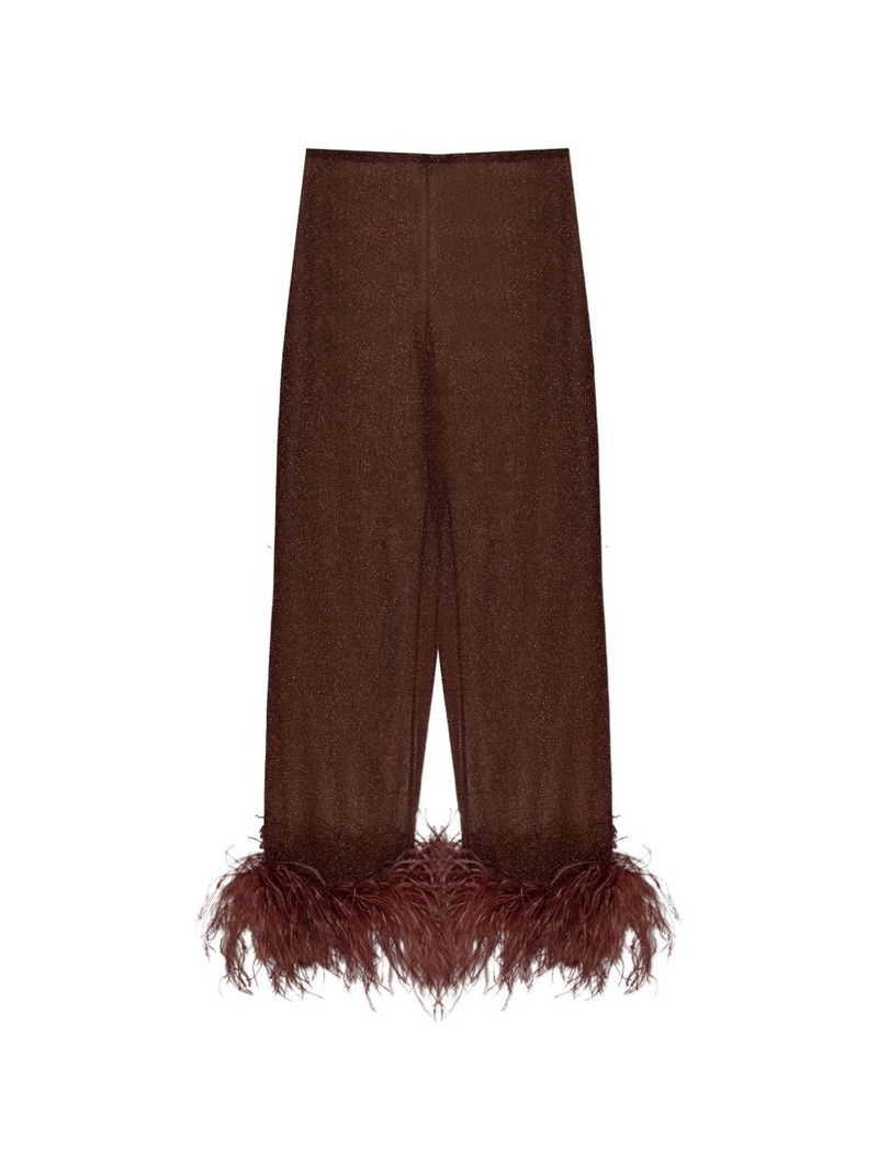 plumage feather-trim trousers 1