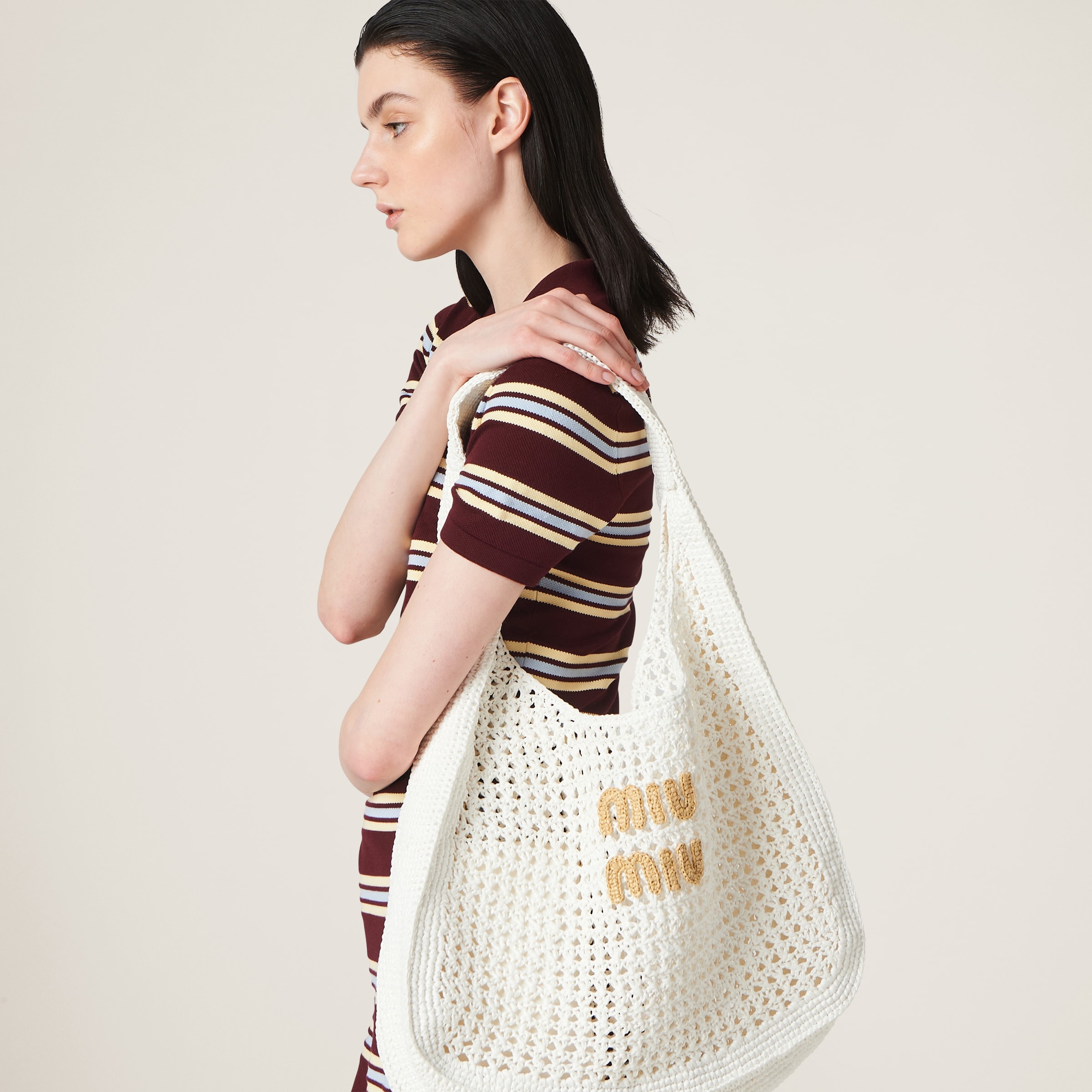 Woven fabric hobo bag - 2