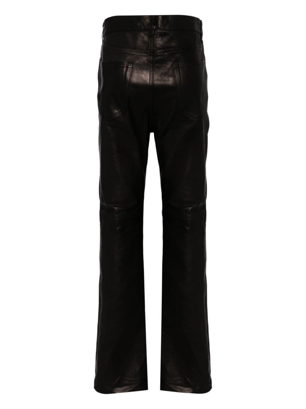 leather straight trousers - 2