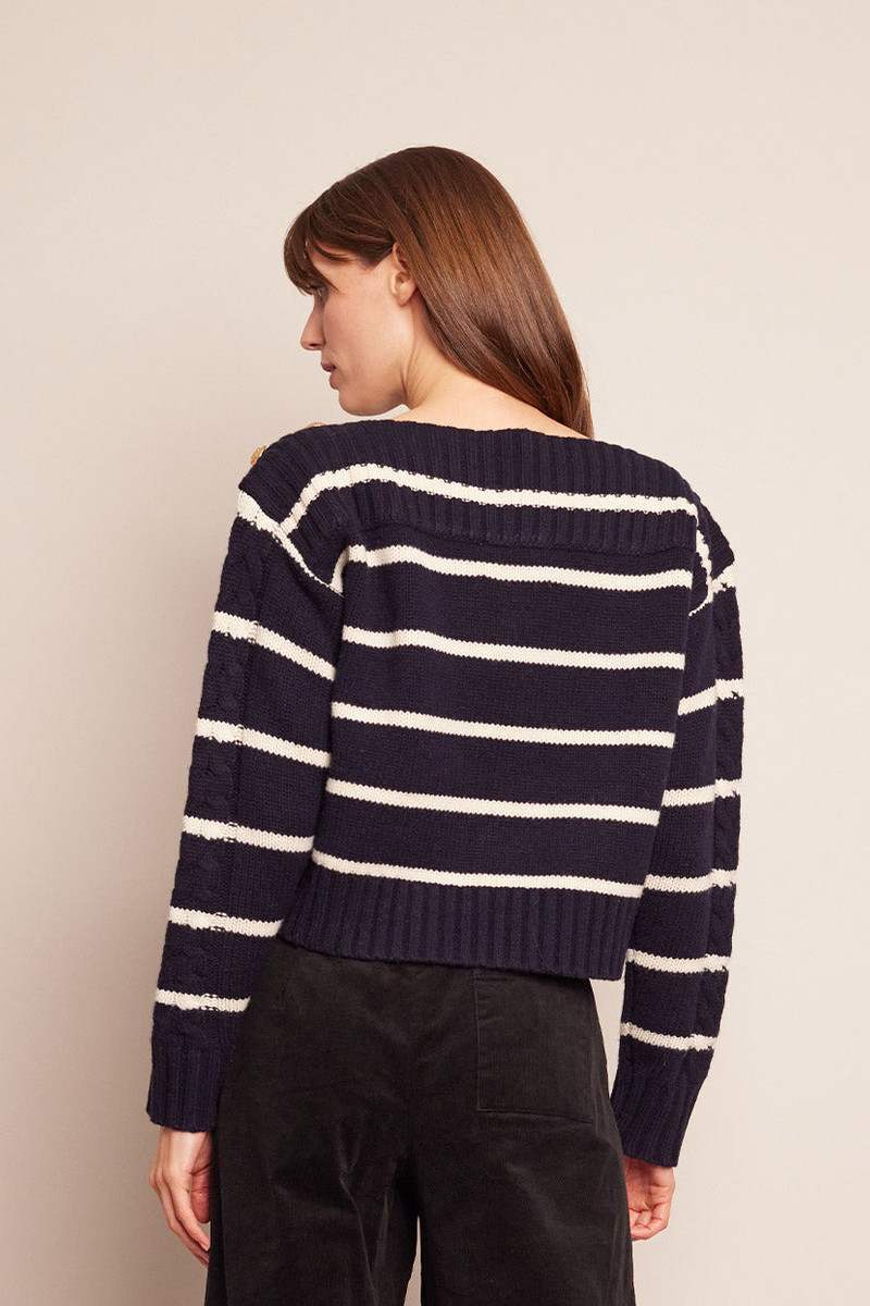 Sarita Top Chunky Stripes with a Breezy Boat Neck 3