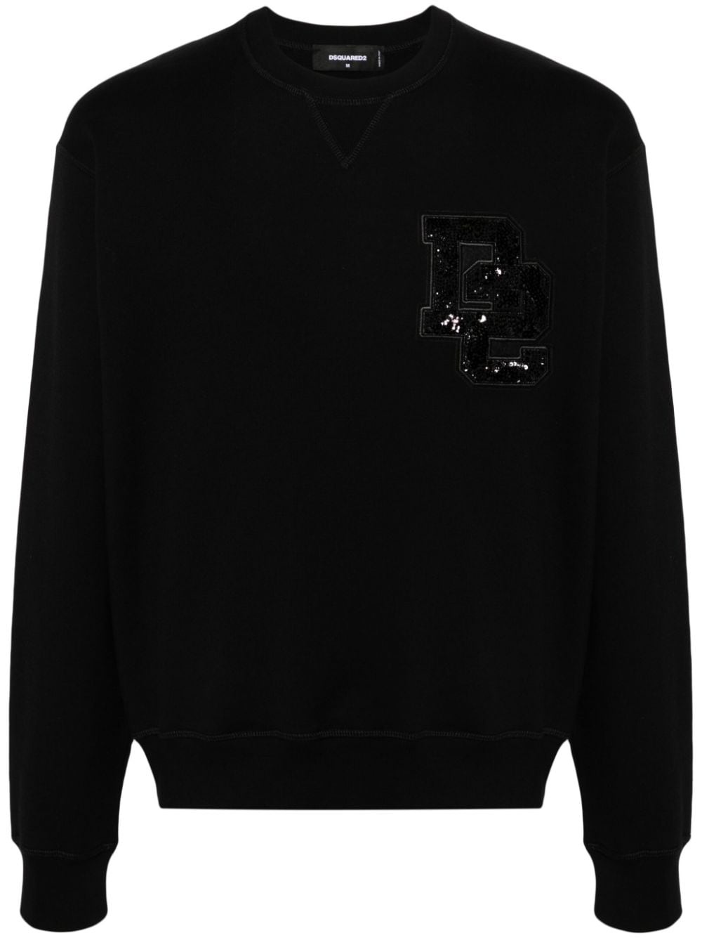 logo-patch cotton sweatshirt - 1