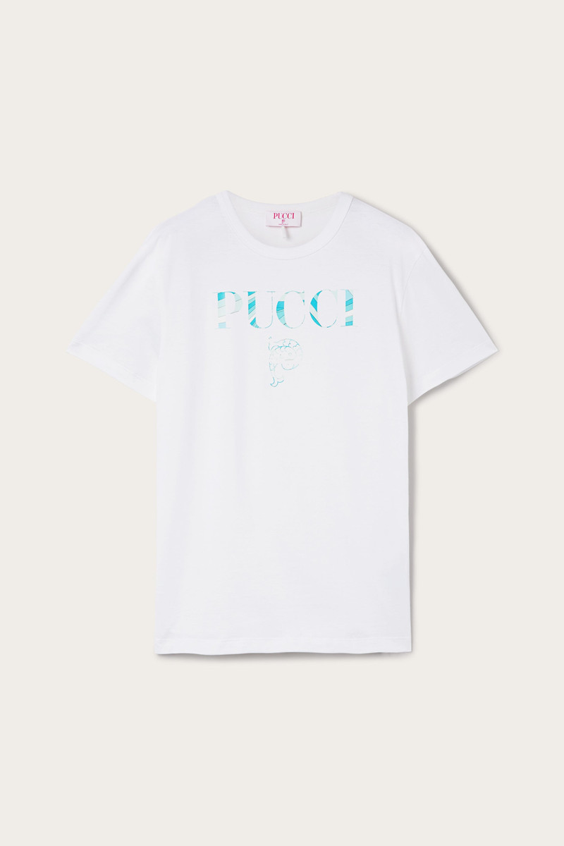 COTTON T-SHIRT WITH PUCCI LOGO 1