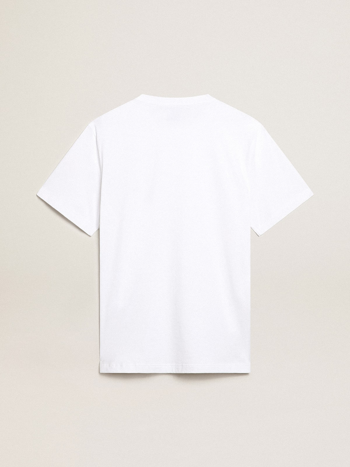 Men’s white T-shirt with dark blue star on the front - 6