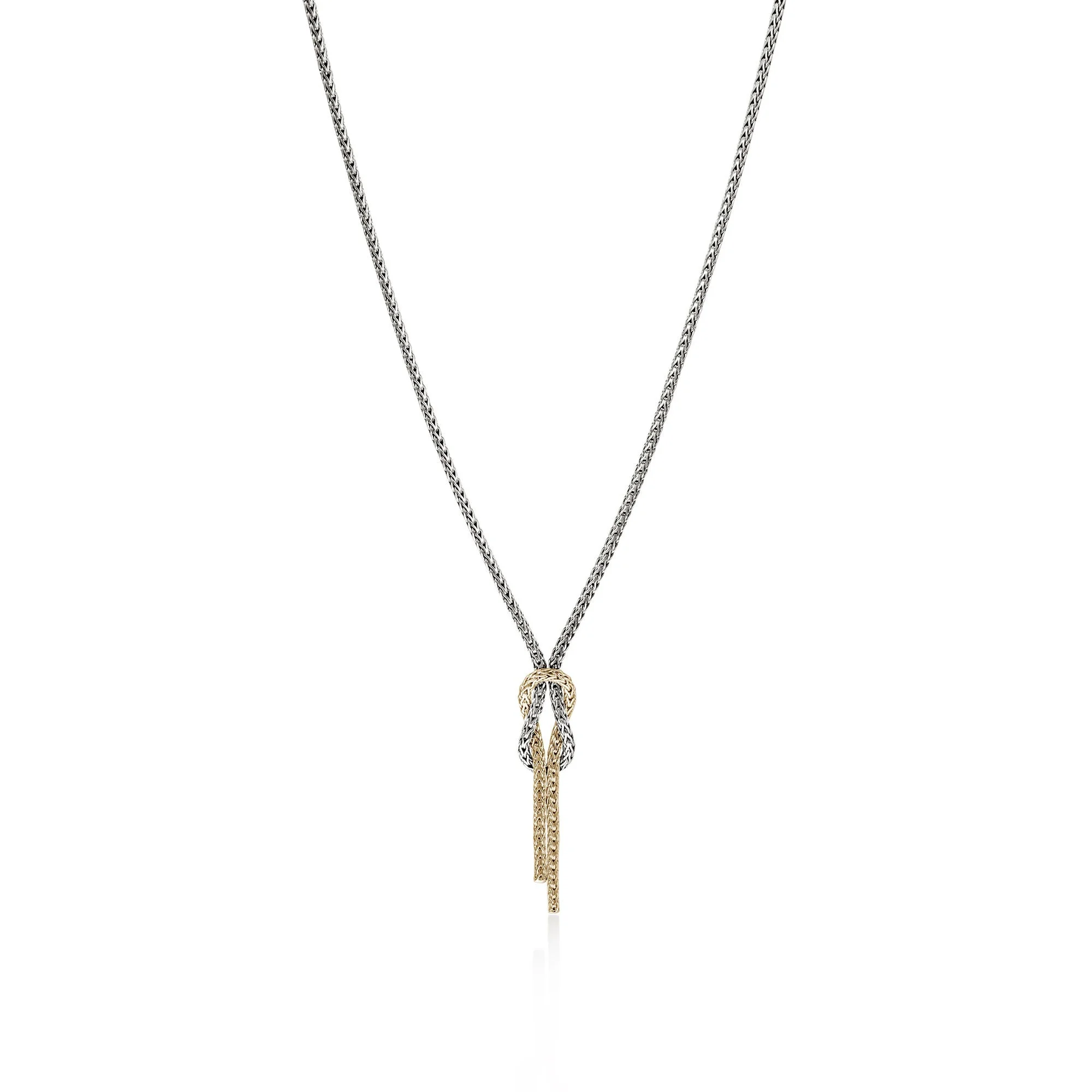 Love Knot Y Necklace, Gold, Sterling Silver, 1.8MM - 1