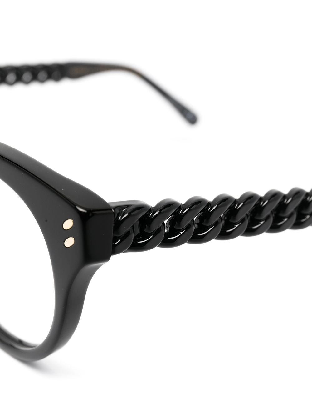 chain-effect round frame glasses - 3