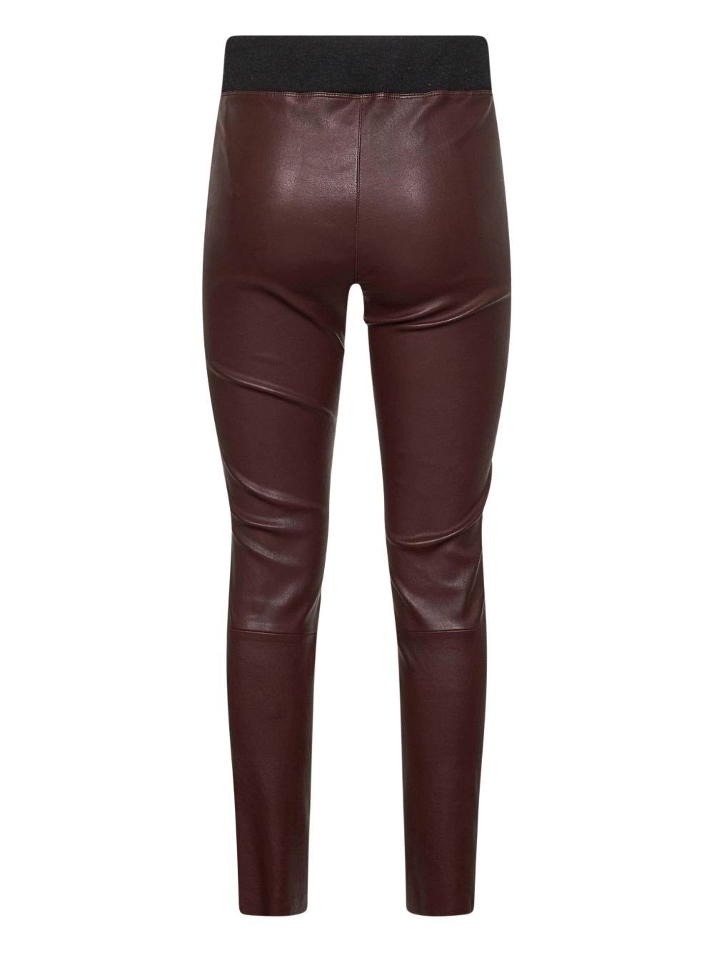 pull-on leather trousers - 2