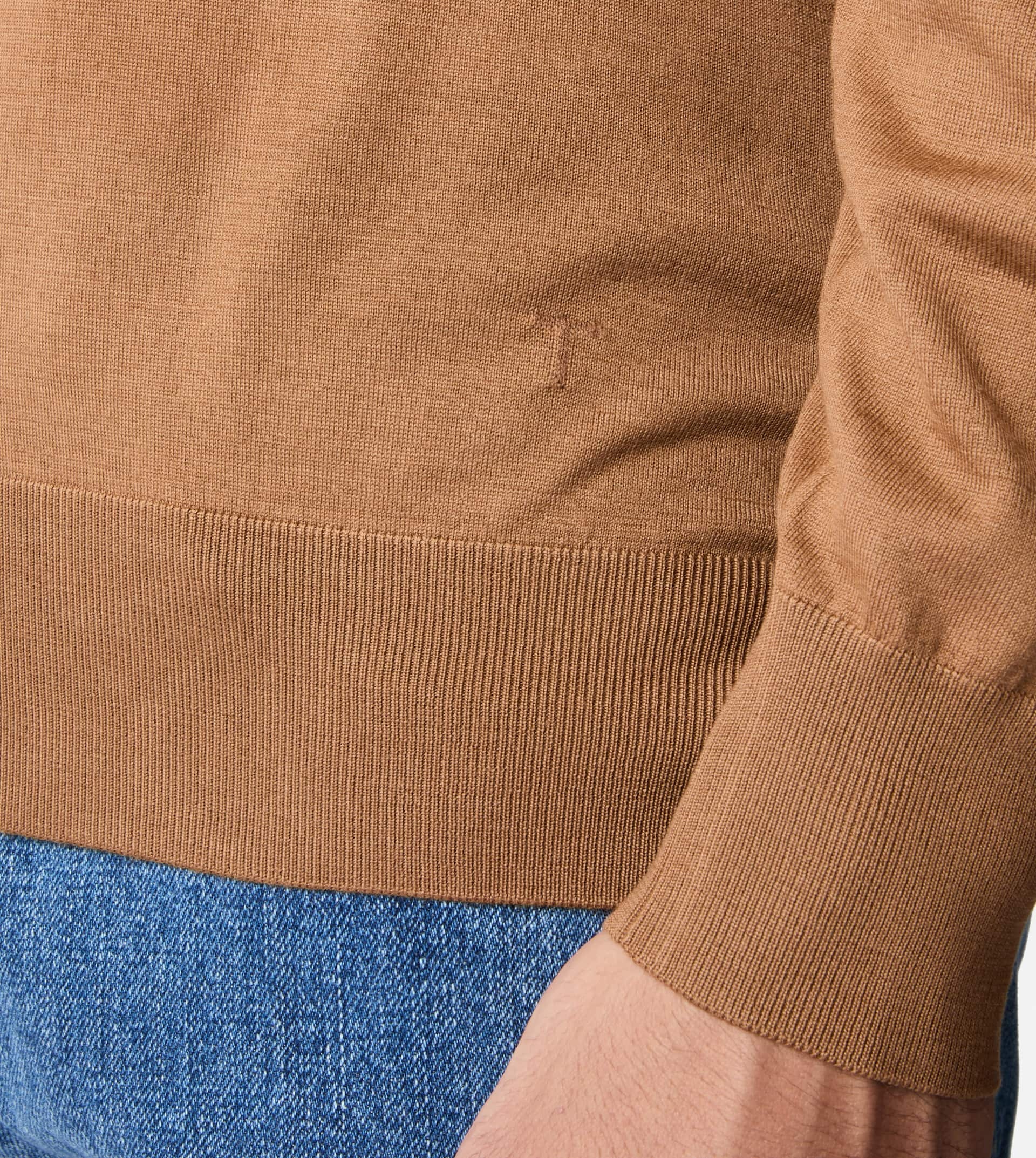POLO SHIRT IN T15 WOOL - BROWN - 3