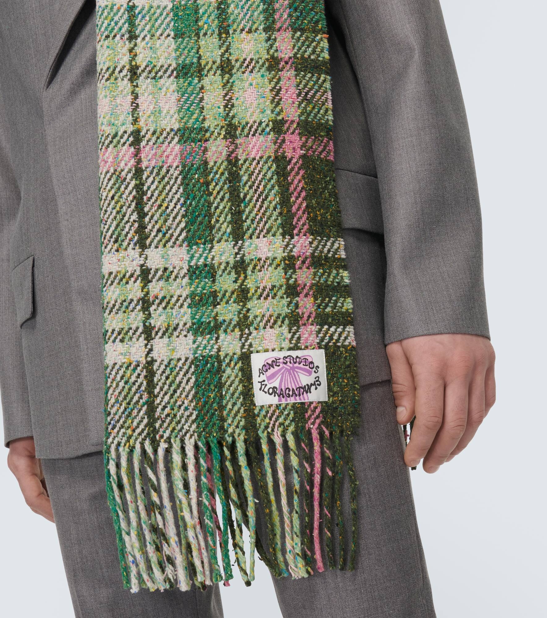 Fringed checked scarf - 3