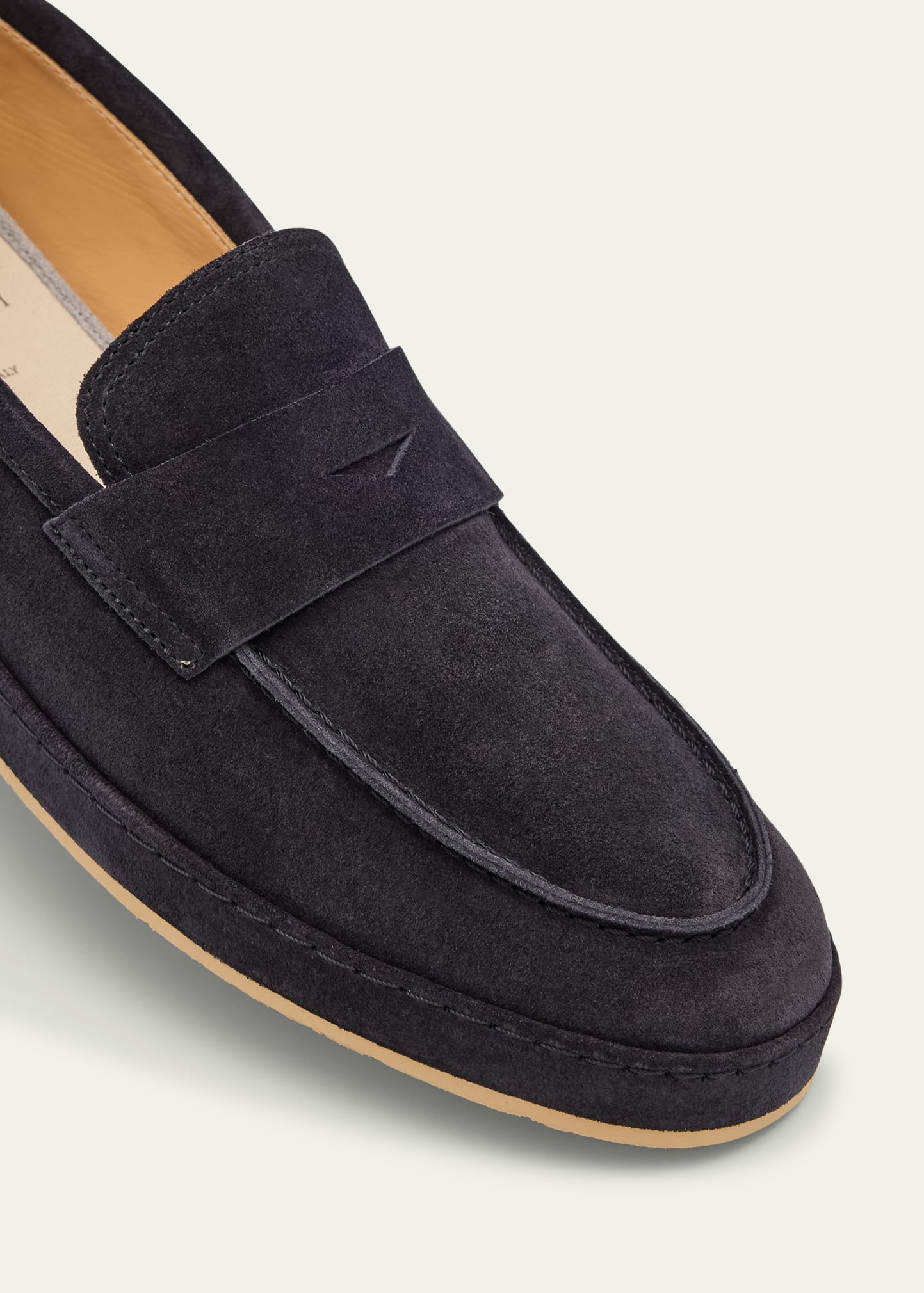 Men's Suede Rubber-Sole Penny Loafers - 6