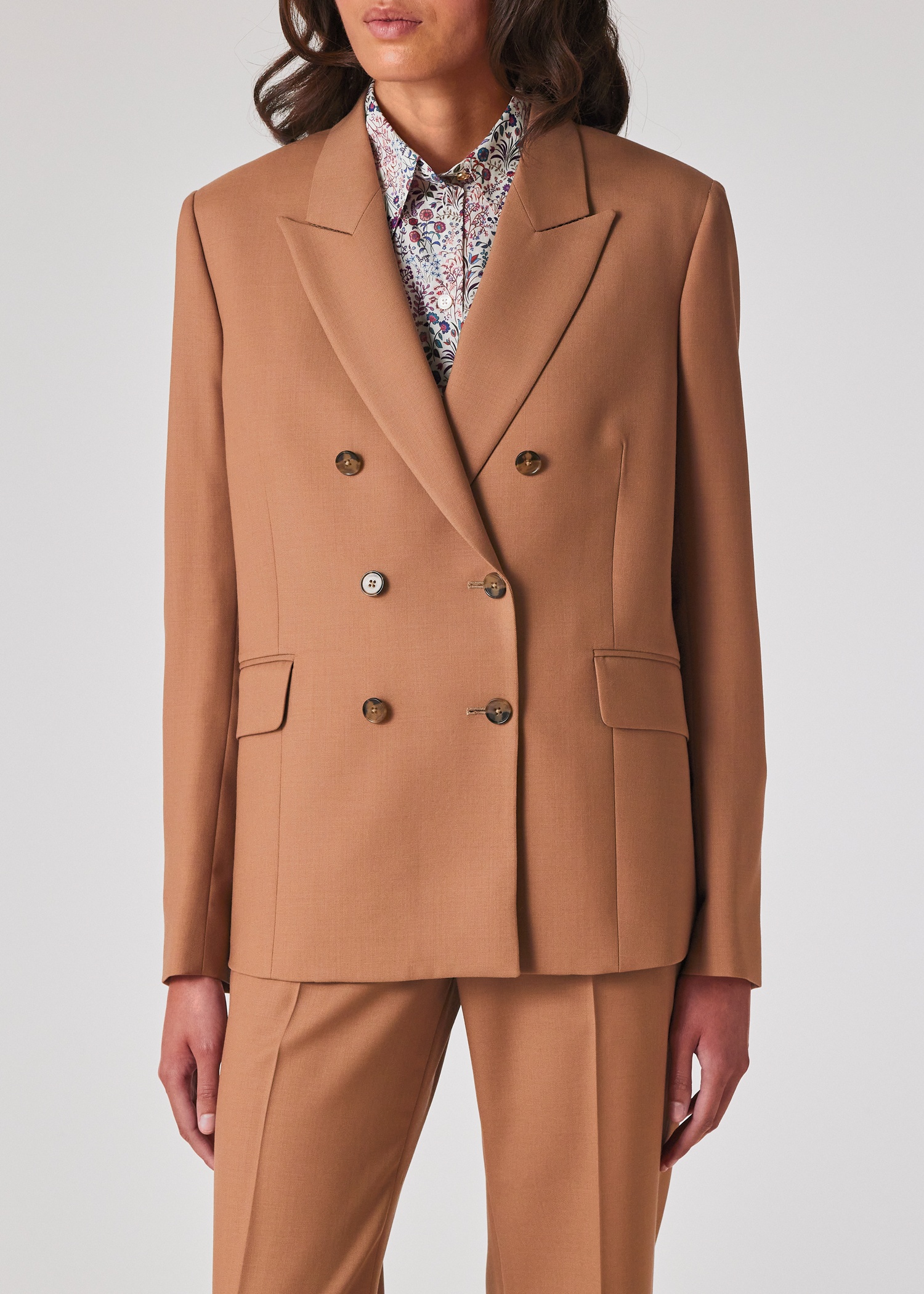 Women's 'A Suit To Travel In' - Taupe Wool Double Breasted Suit - 7