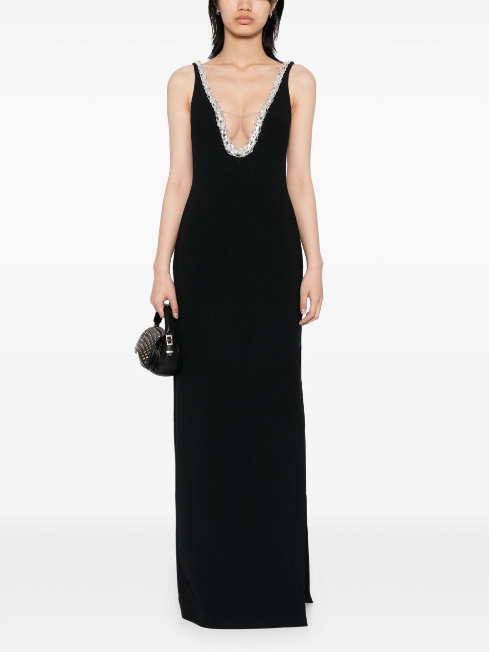 crystal neckline gown - 2