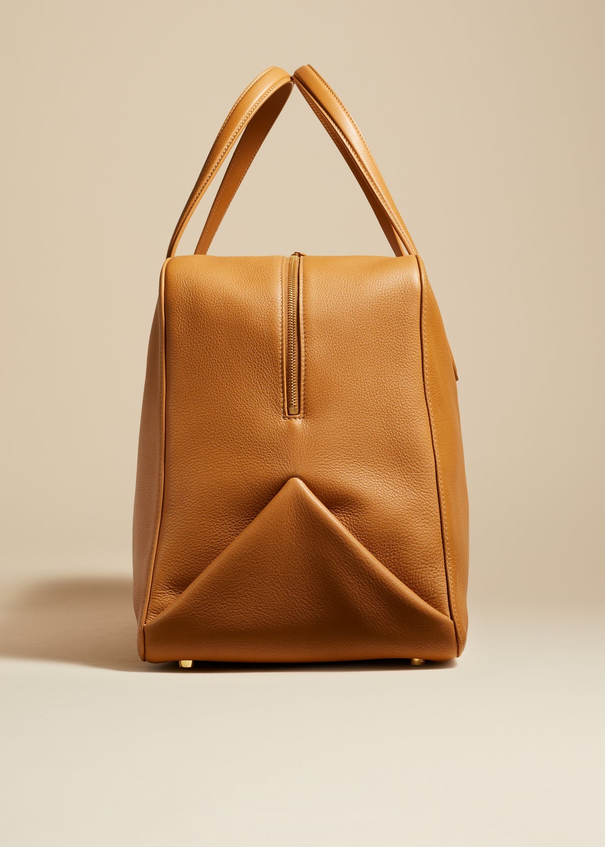 The Large Maeve Weekender Bag in Nougat Pebbled Leather - 3