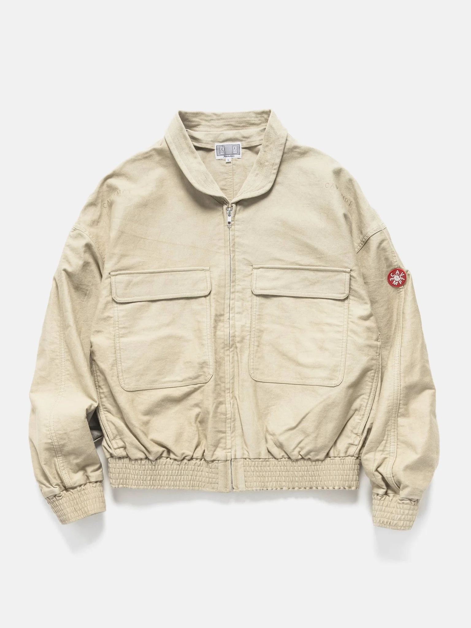 Cav Empt Casual Zip Short Jacket Beige - CES29JK12 | REVERSIBLE