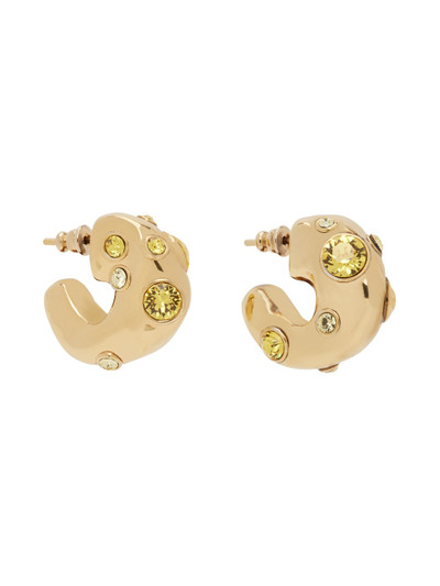 Dries Van Noten Gold Small Gem Detail Earrings outlook