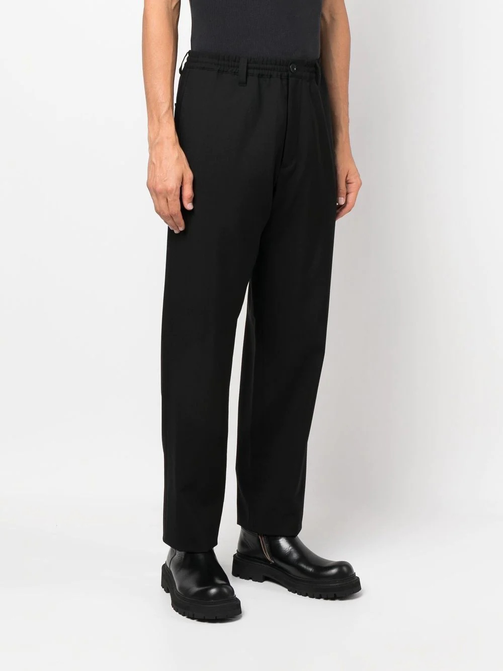 drawstring straight-leg trousers - 3