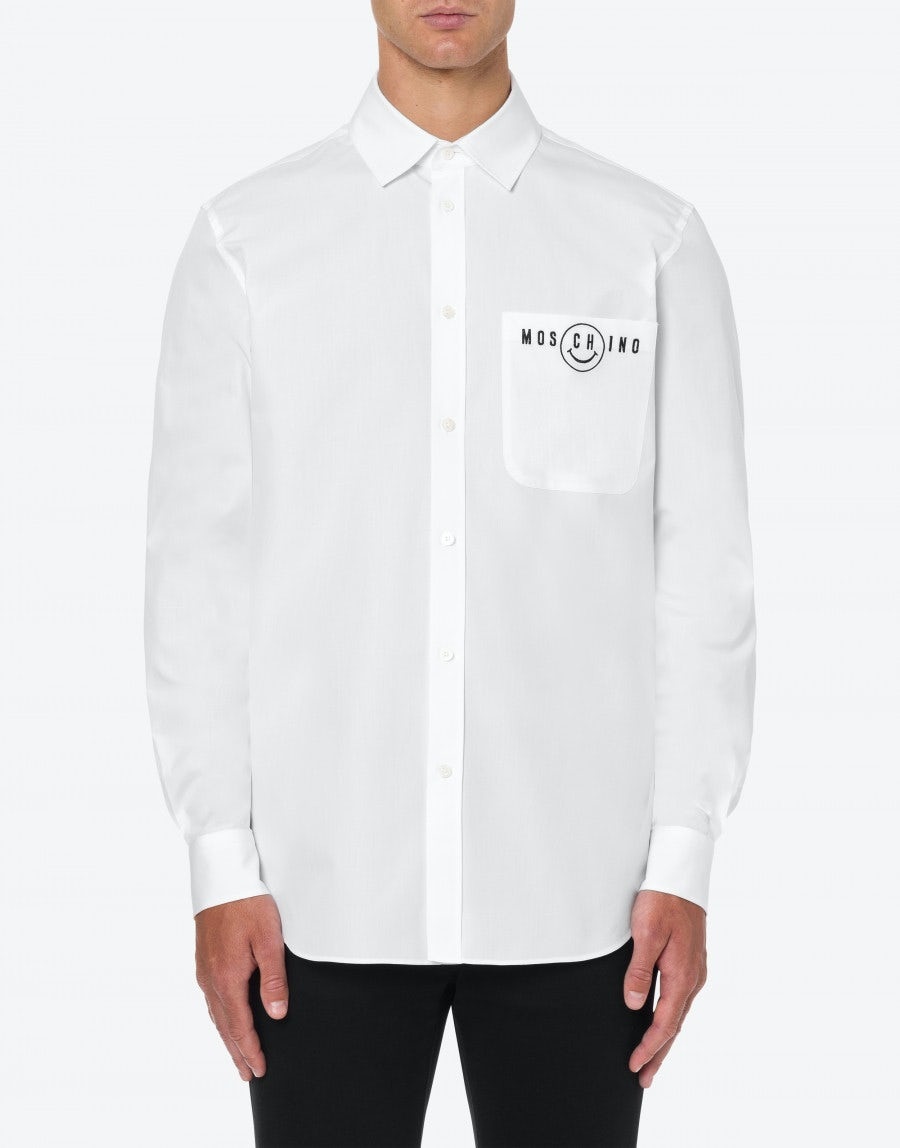 MOSCHINO SMILEY®EMBROIDERY POPLIN SHIRT - 2