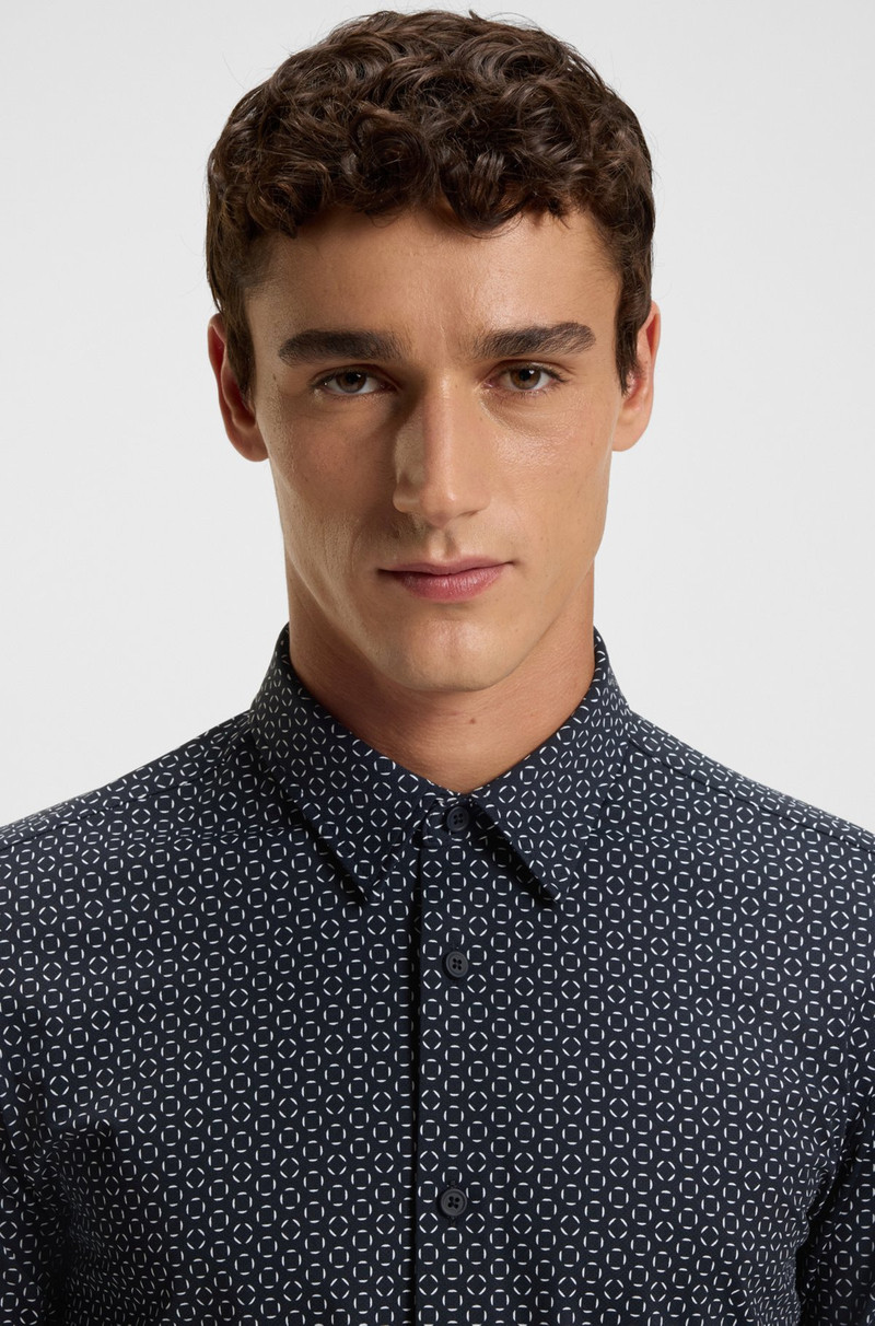 PRINTED SLIM-FIT SHIRT IN ITALIAN PERFORMANCE-STRETCH JERSEY 3