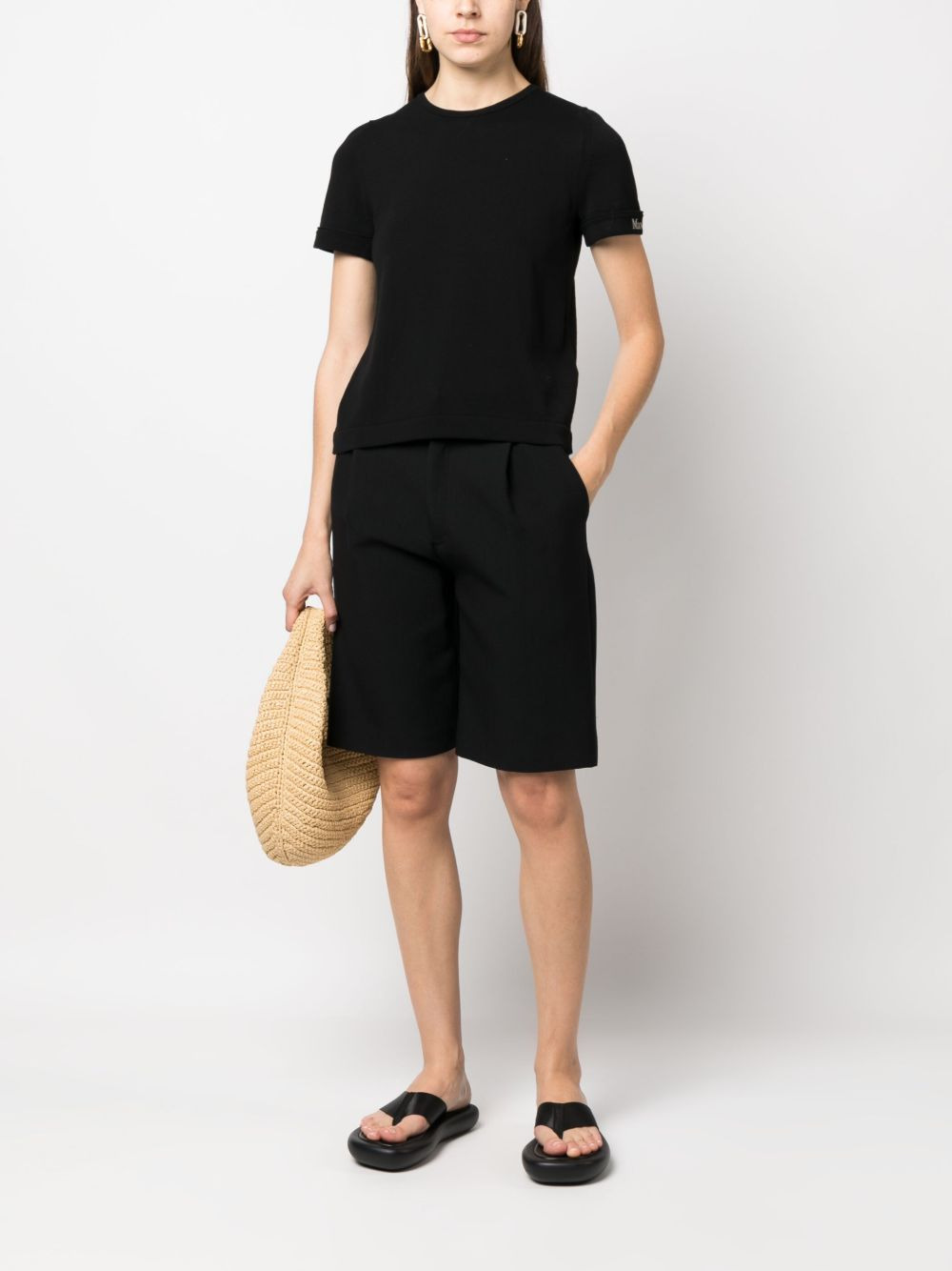 embroidered-logo knitted top - 2