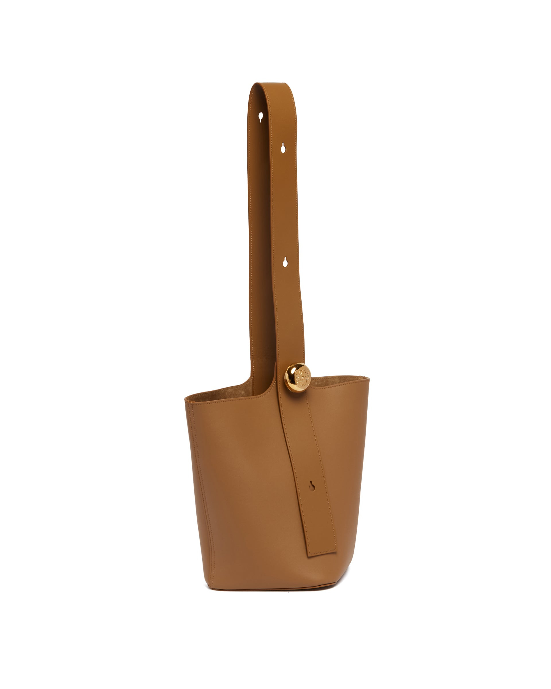 Beige Medium Pebble Bucket Bag - 6