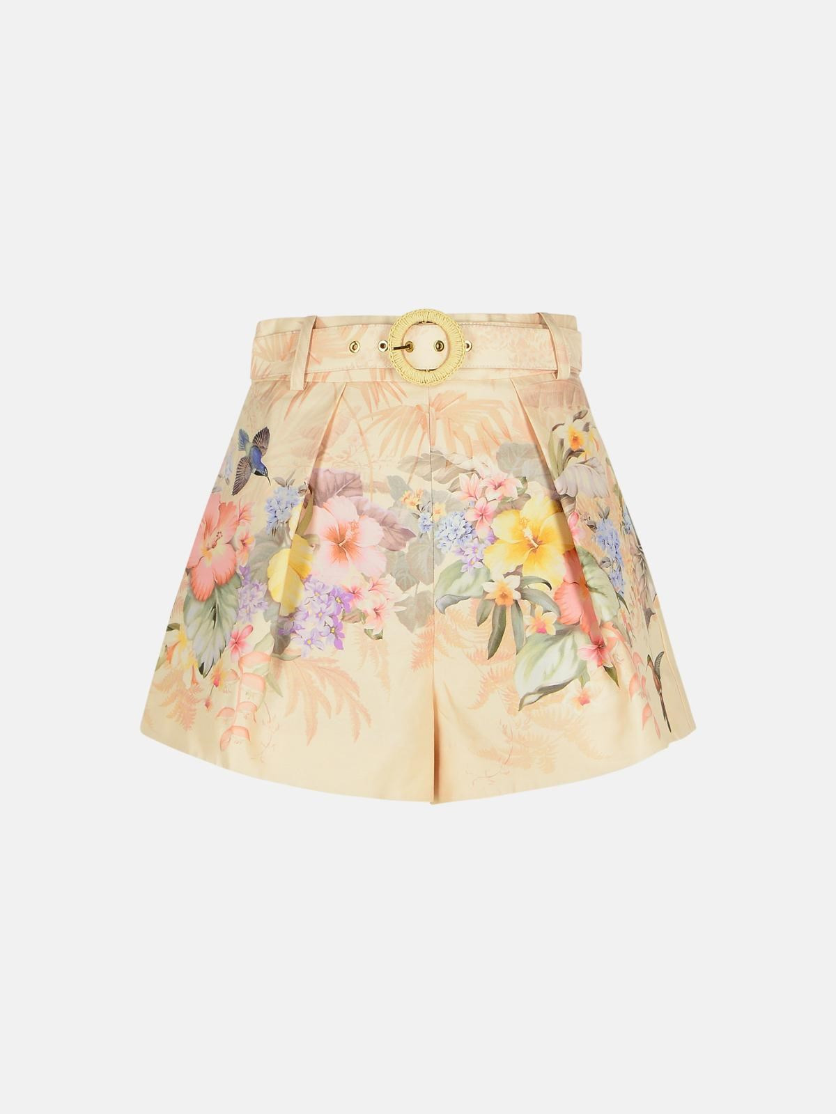 'ILLUMINATE' IVORY SILK BLEND SHORTS - 1