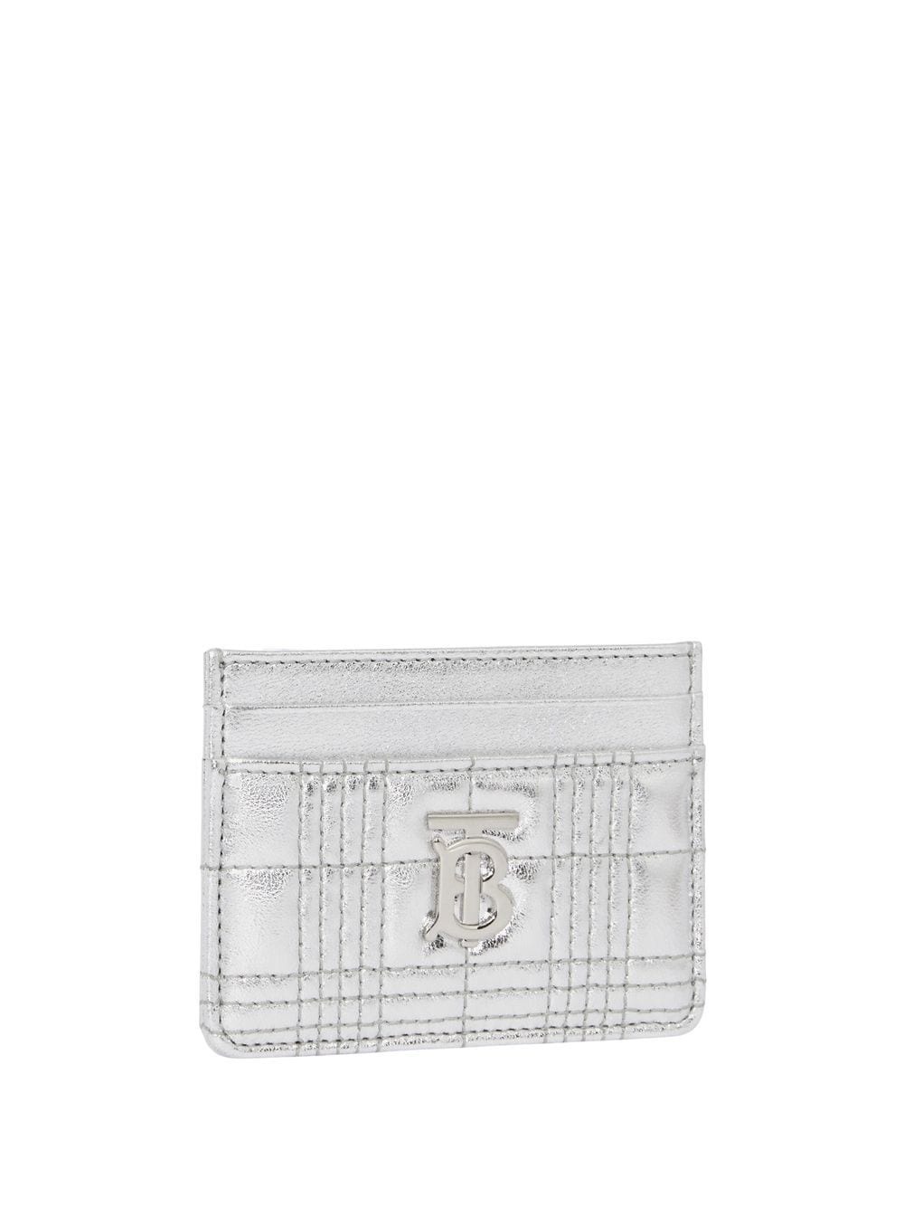 logo-embellished quilted card case - 3