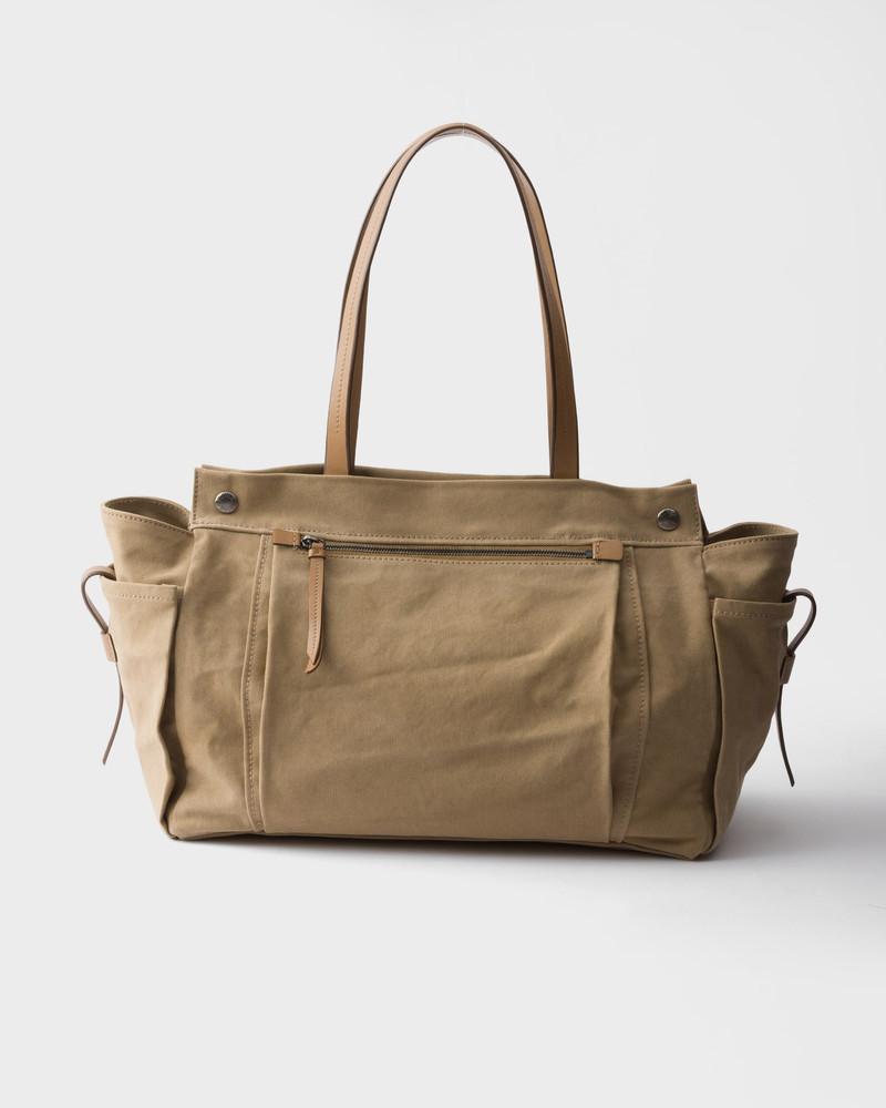 Prada Route canvas and leather tote bag 4