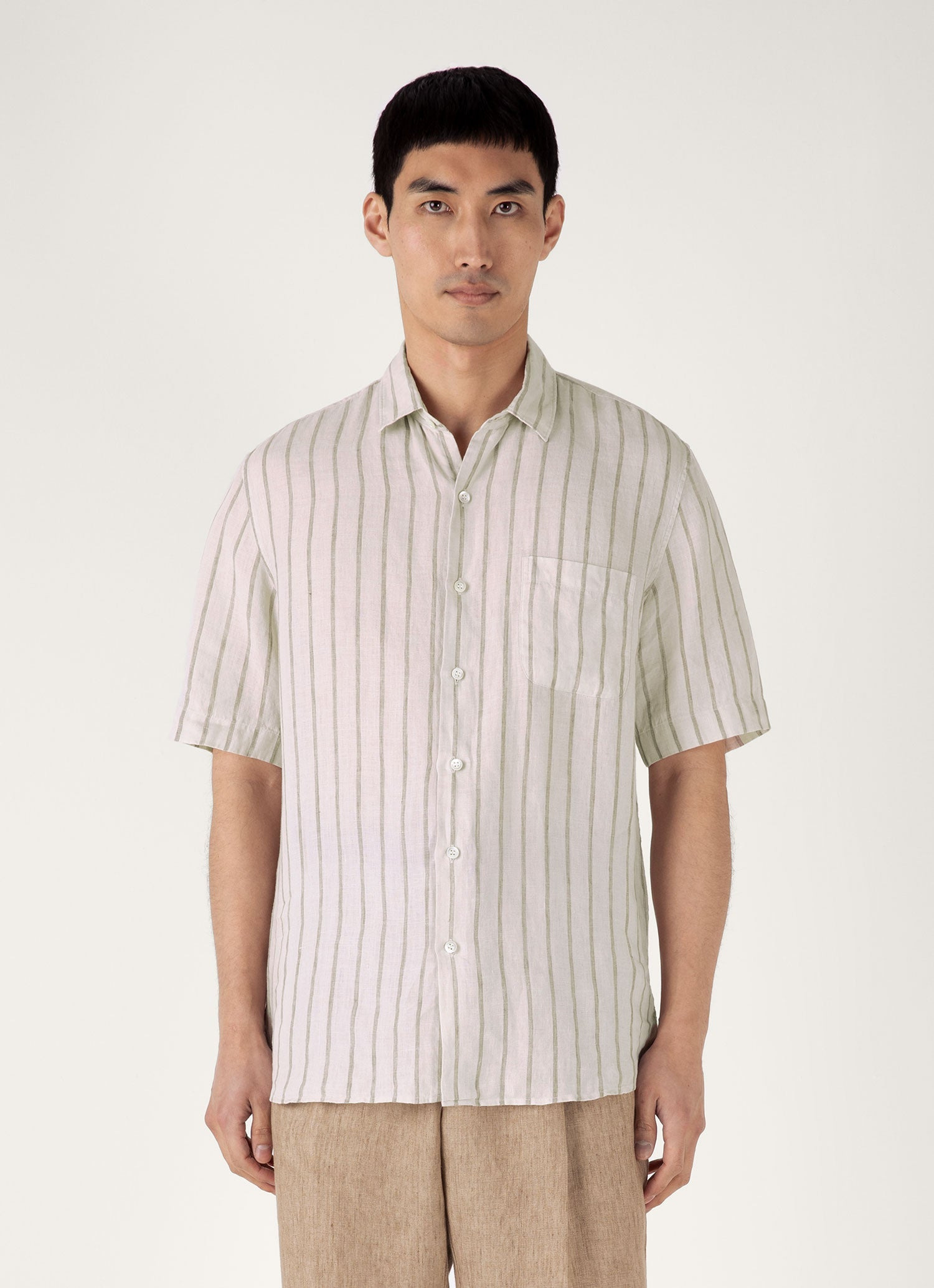 Short Sleeve Linen Shirt - 2