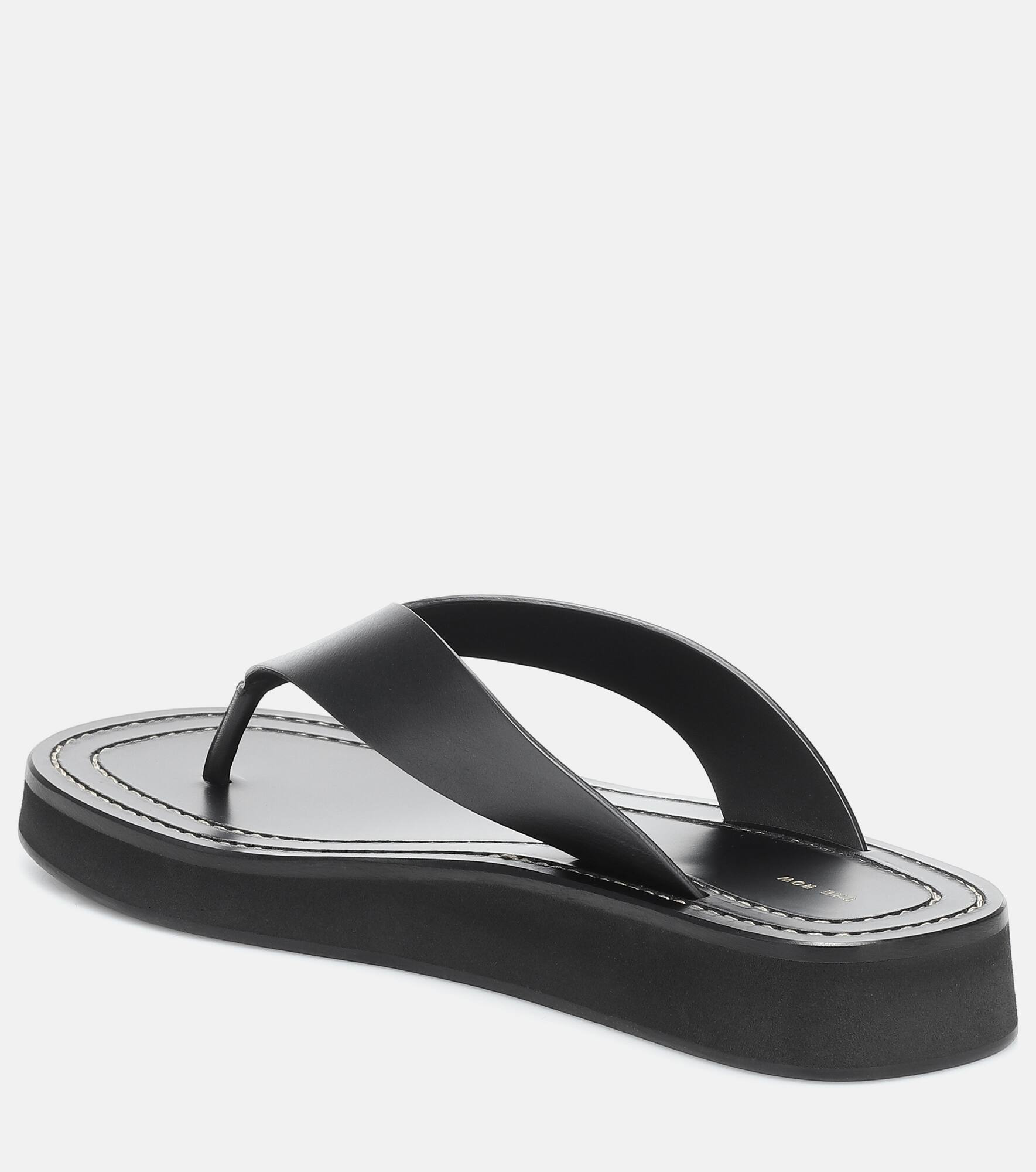 Ginza leather platform slides - 2