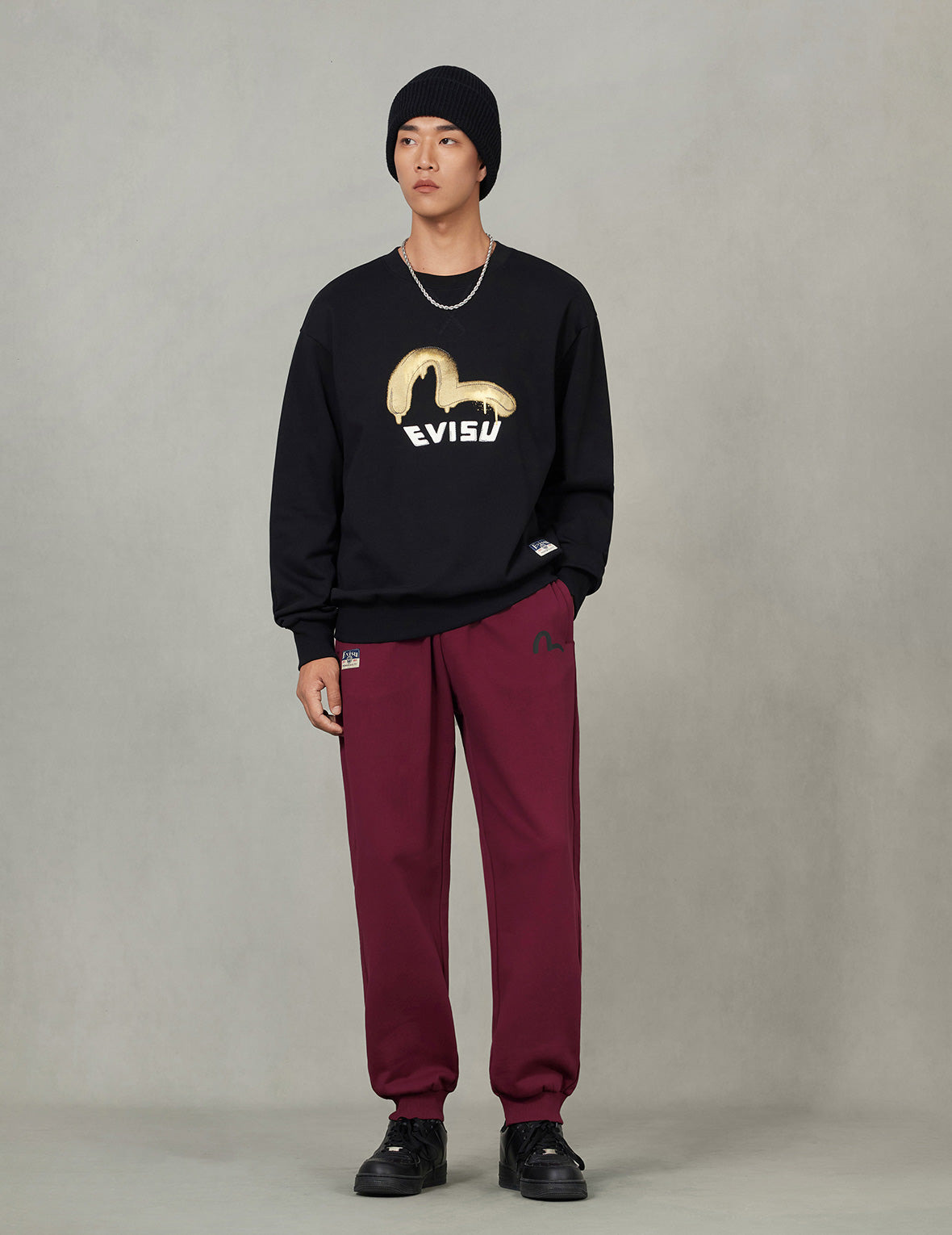 Brushstroke Seagull and Logo Print Straight Fit Sweatpants - 4