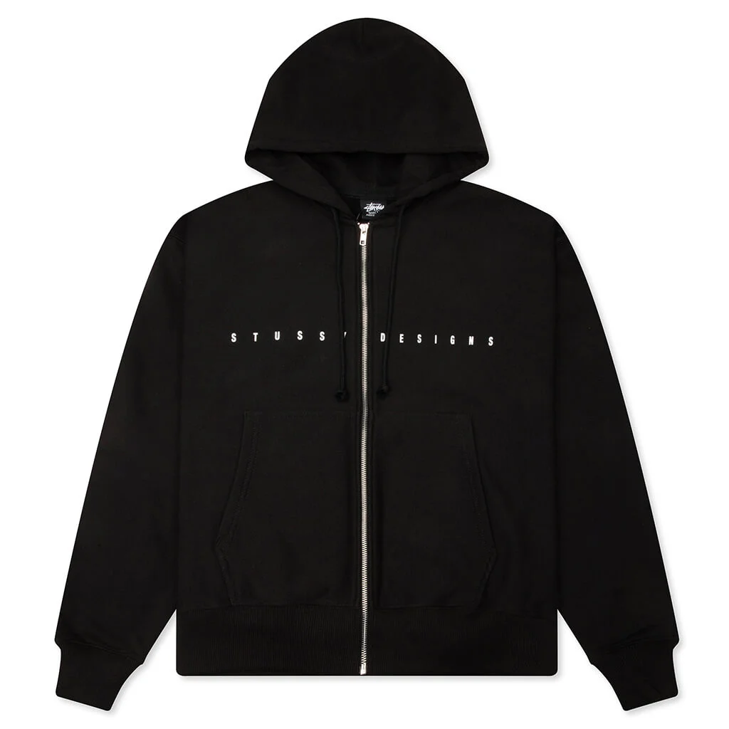 S BOX ZIP HOODIE - BLACK - 1