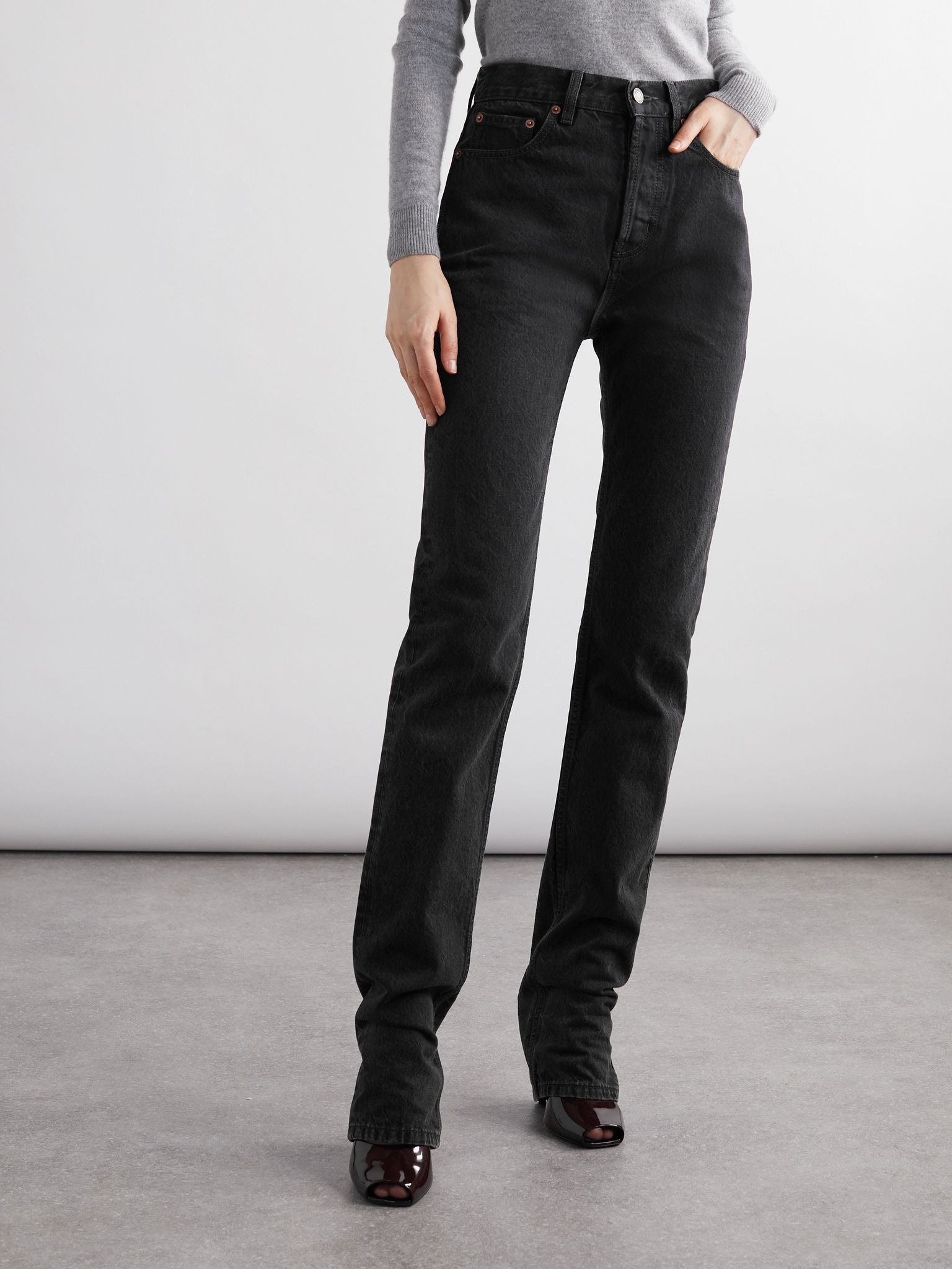 Mid-rise slim-leg jeans Black - 3
