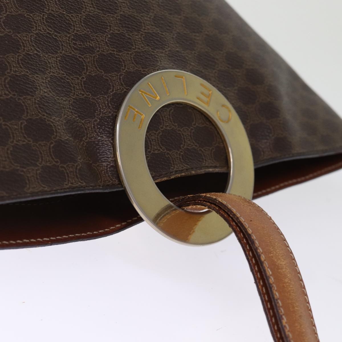 CELINE Macadam Canvas Shoulder Bag Pvc Brown - 6