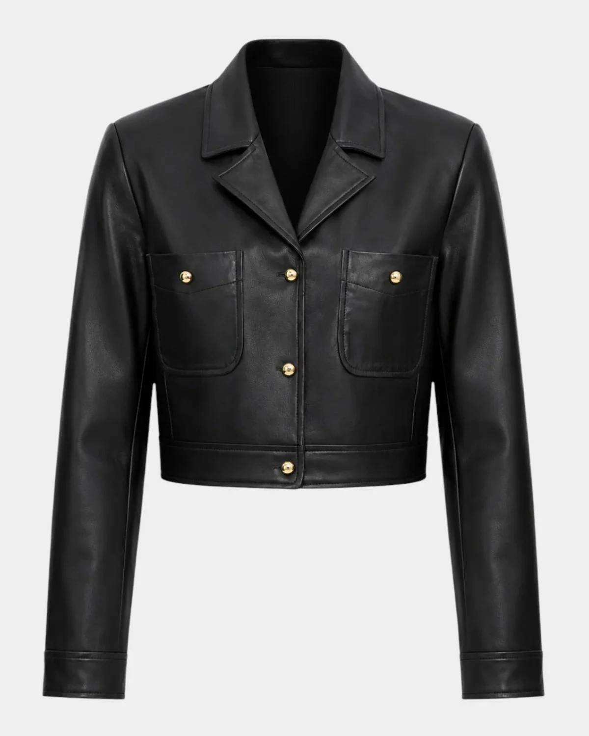 Lorena Leather Crop Jacket - 1