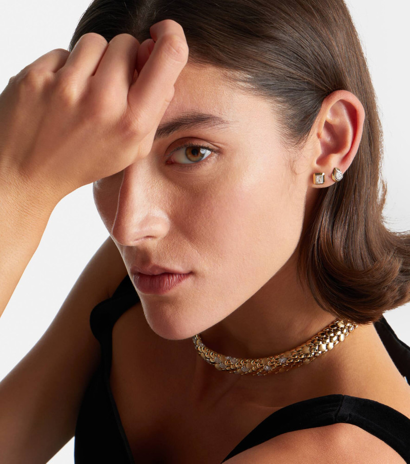 9kt gold single earring with diamond 3