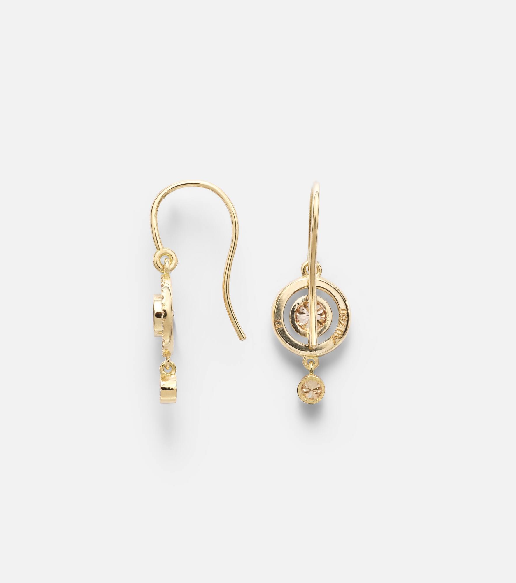 Orbit 18kt gold drop earrings with diamonds - 4