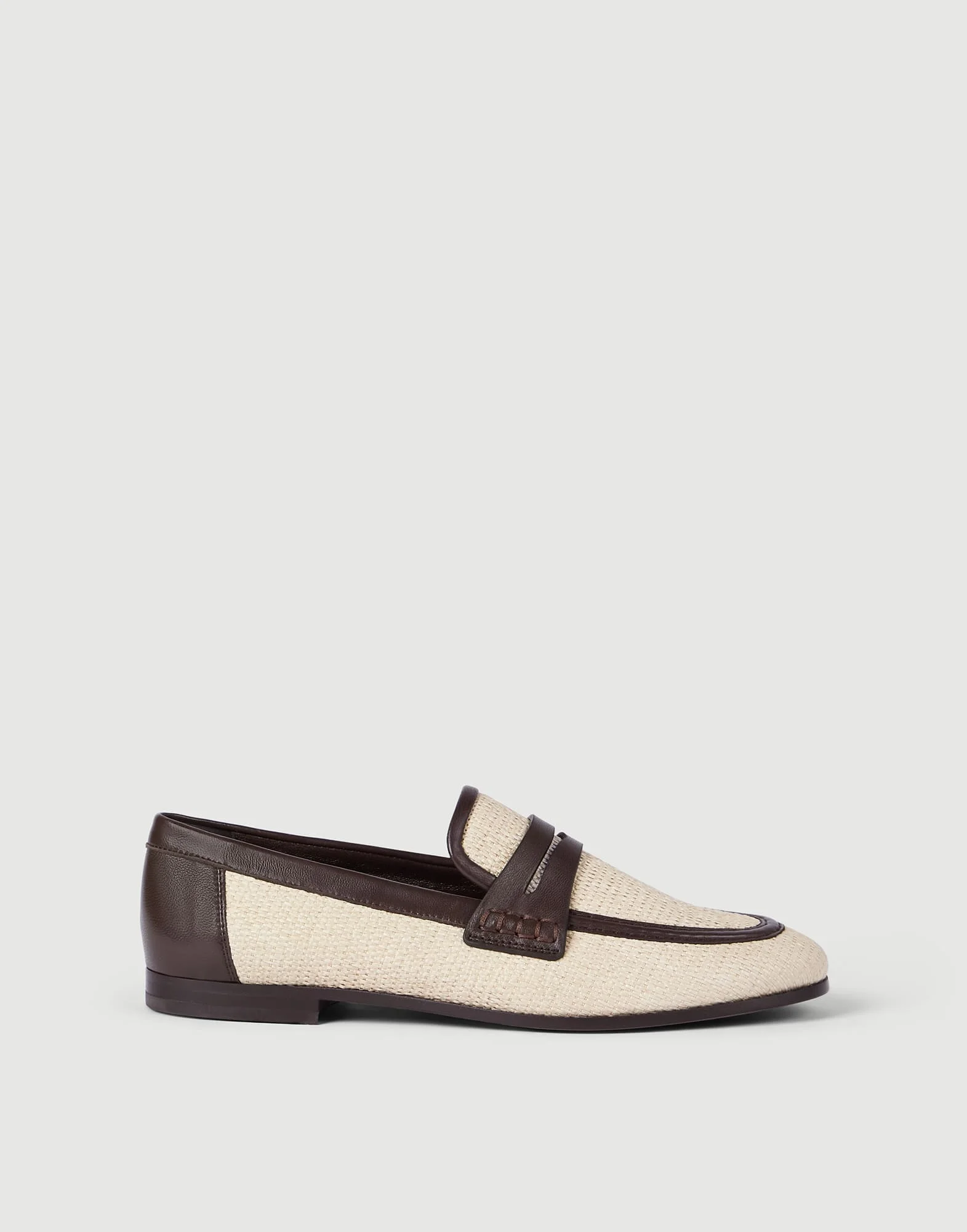 Techno raffia and leather loafers - 1