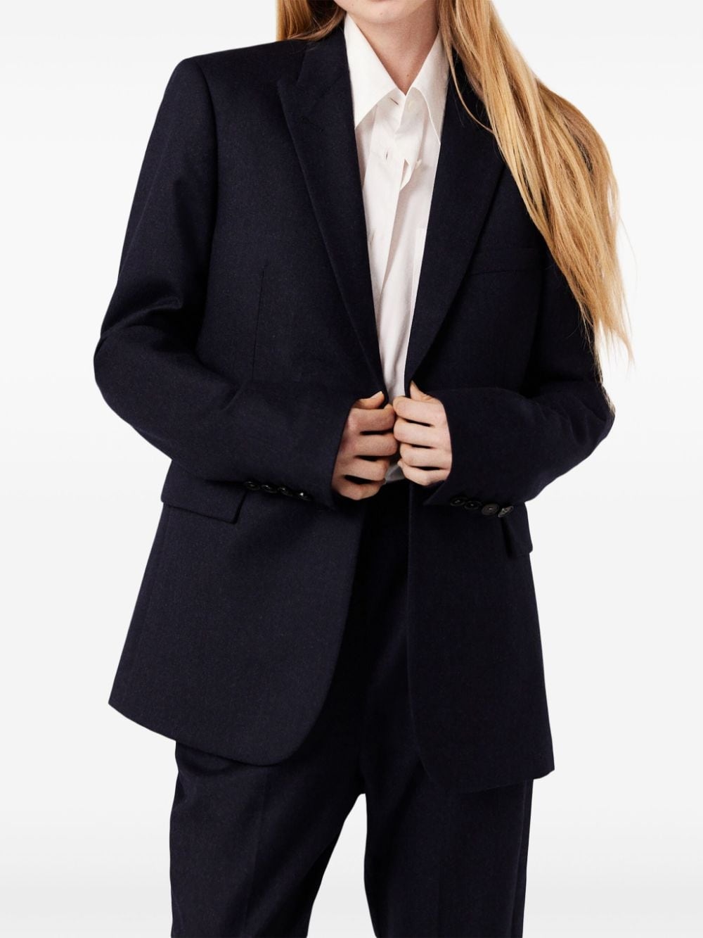 single-breasted flannel blazer - 4