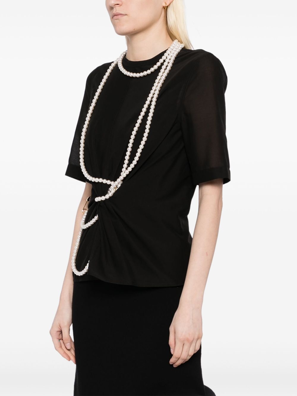 pearl-embellished T-shirt - 3