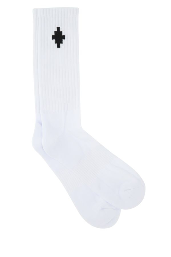 White stretch cotton blend socks - 1