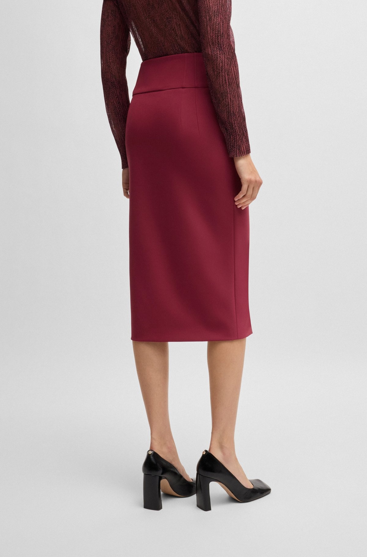 EXTRA-SLIM-FIT PENCIL SKIRT WITH PLEAT DETAILS - 4