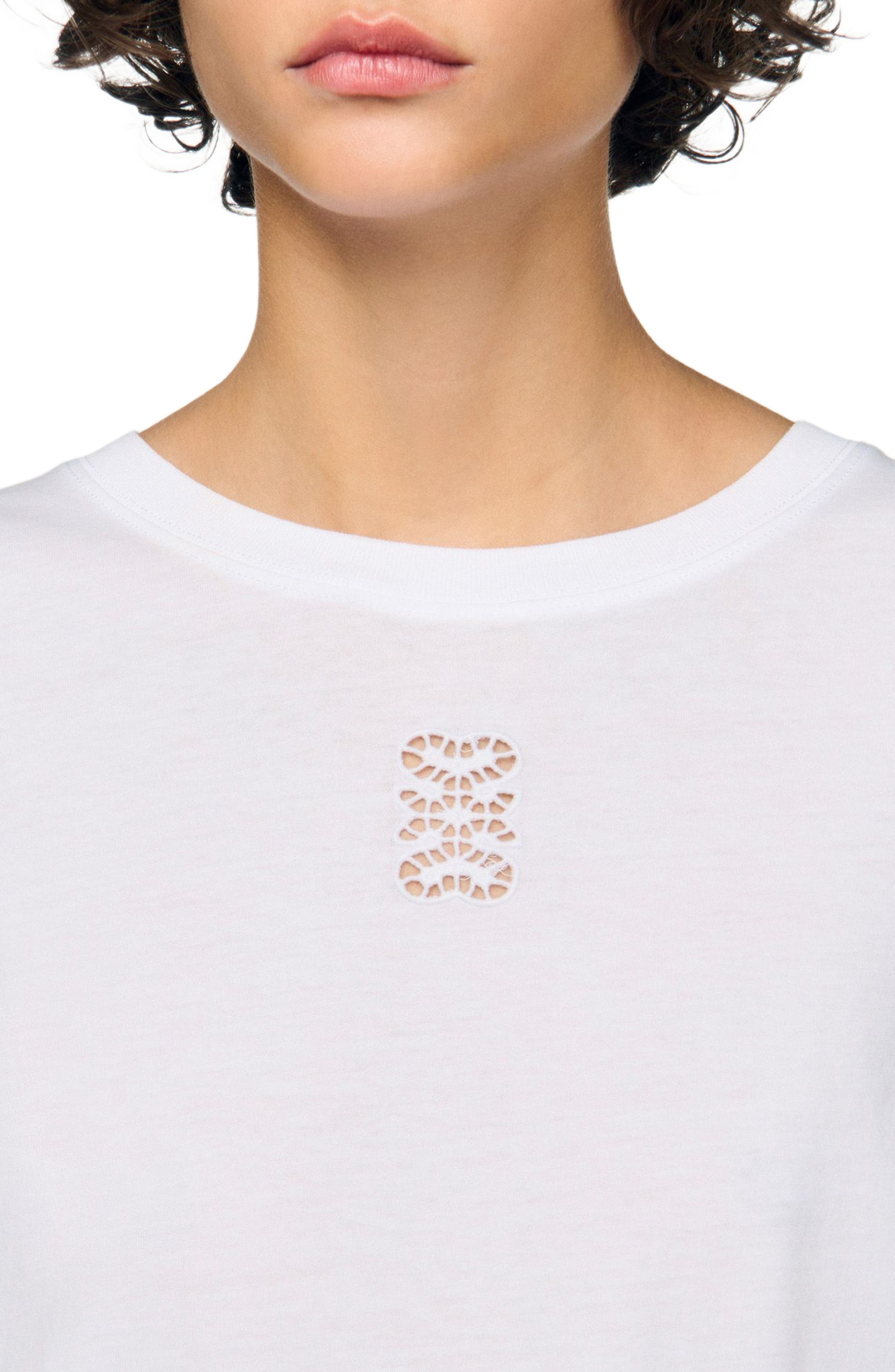 SANDRO T-shirt with embroidery in White at Nordstrom - 4